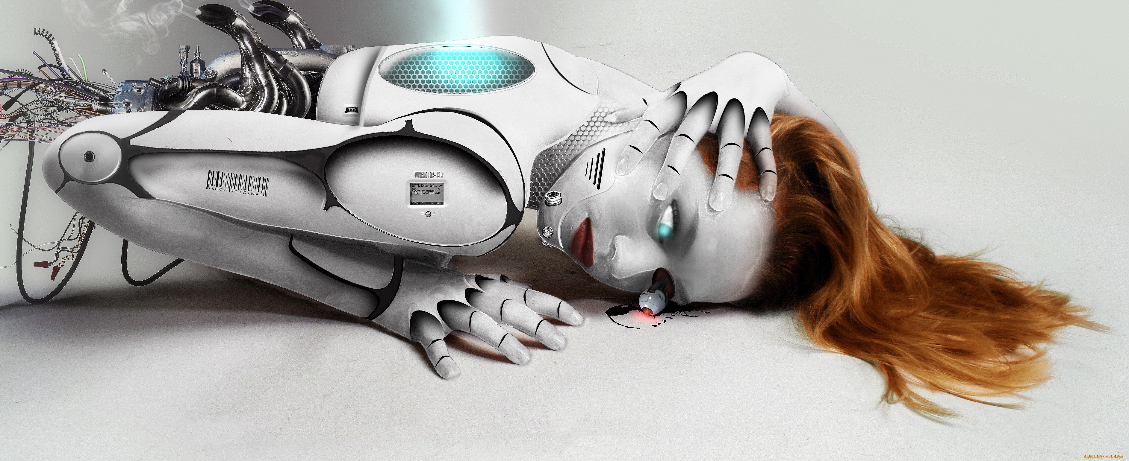 science fiction, eyes, machine, digital art, robot, HD Wallpaper