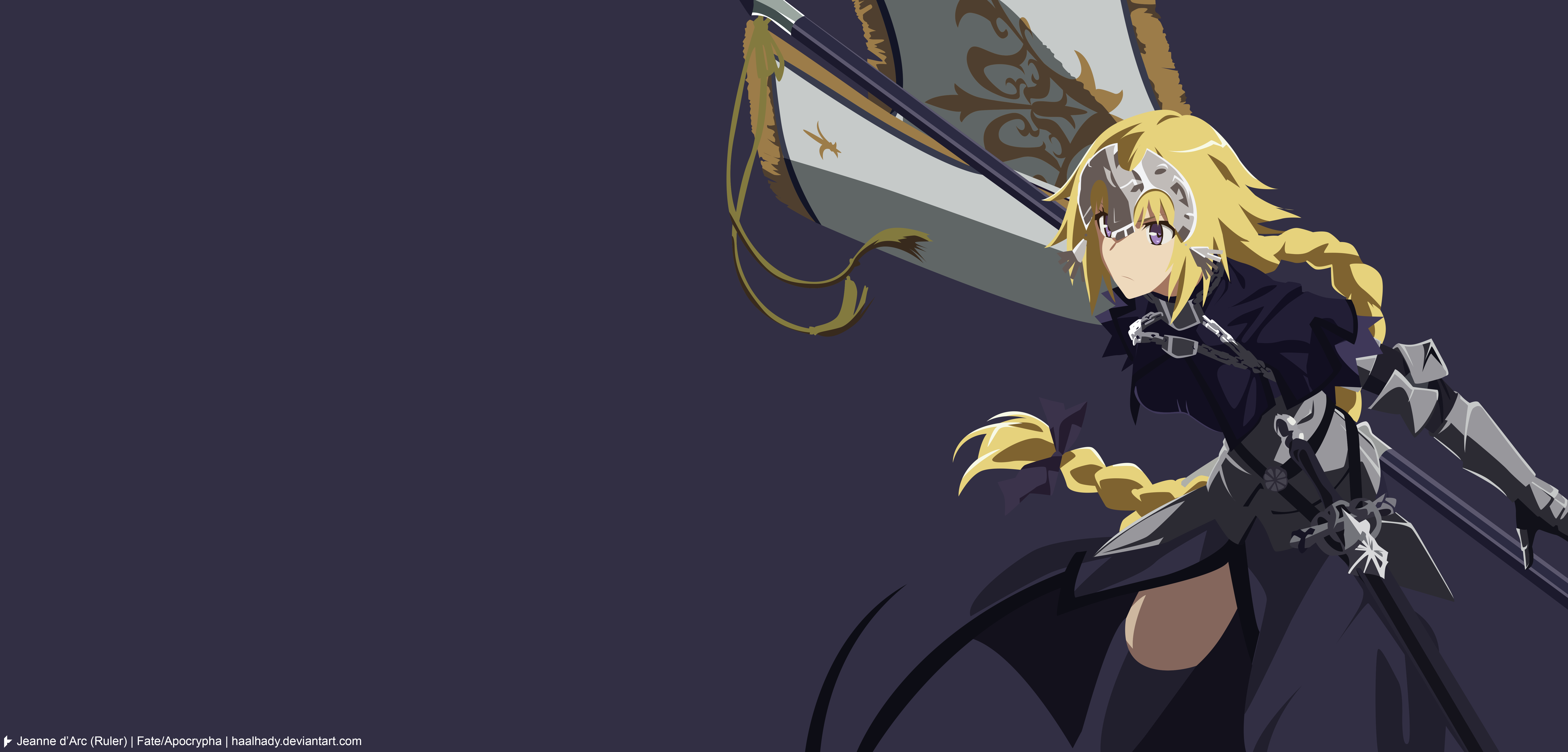 Fate/Apocrypha, anime girls, Ruler (Fate/Apocrypha), Jeanne dArc, minimalism, HD Wallpaper