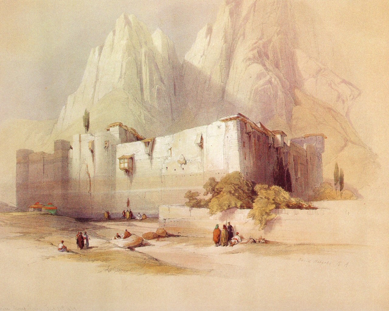 David Roberts, Egypt, painting, HD Wallpaper