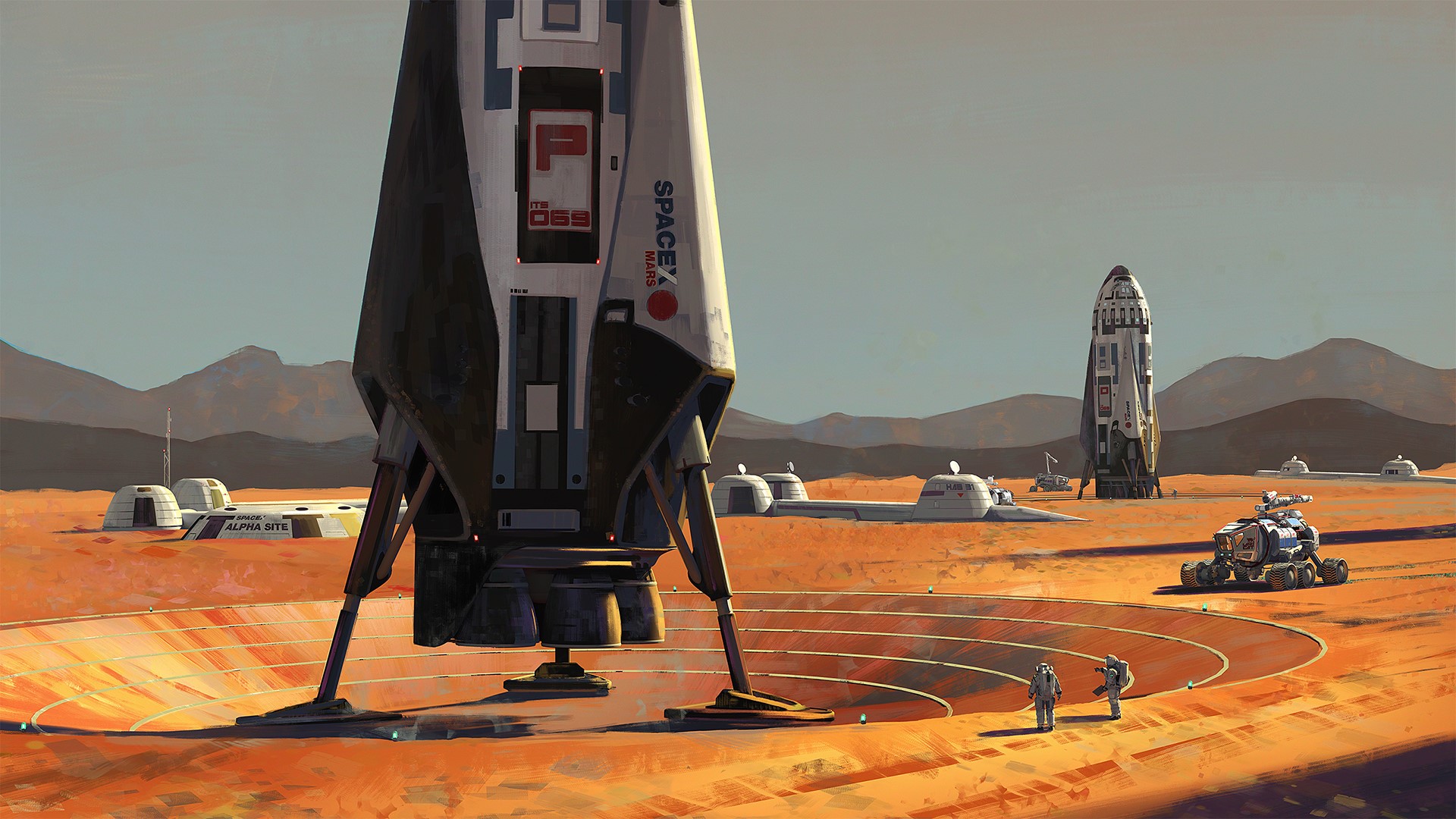 digital art, SpaceX, spaceship, science fiction, HD Wallpaper