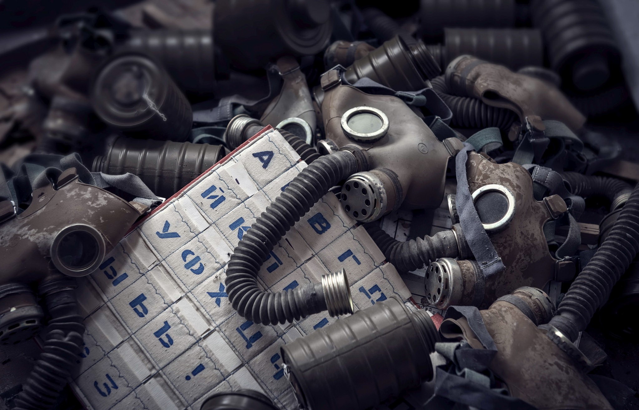 gas masks, dark, apocalyptic, mask, HD Wallpaper
