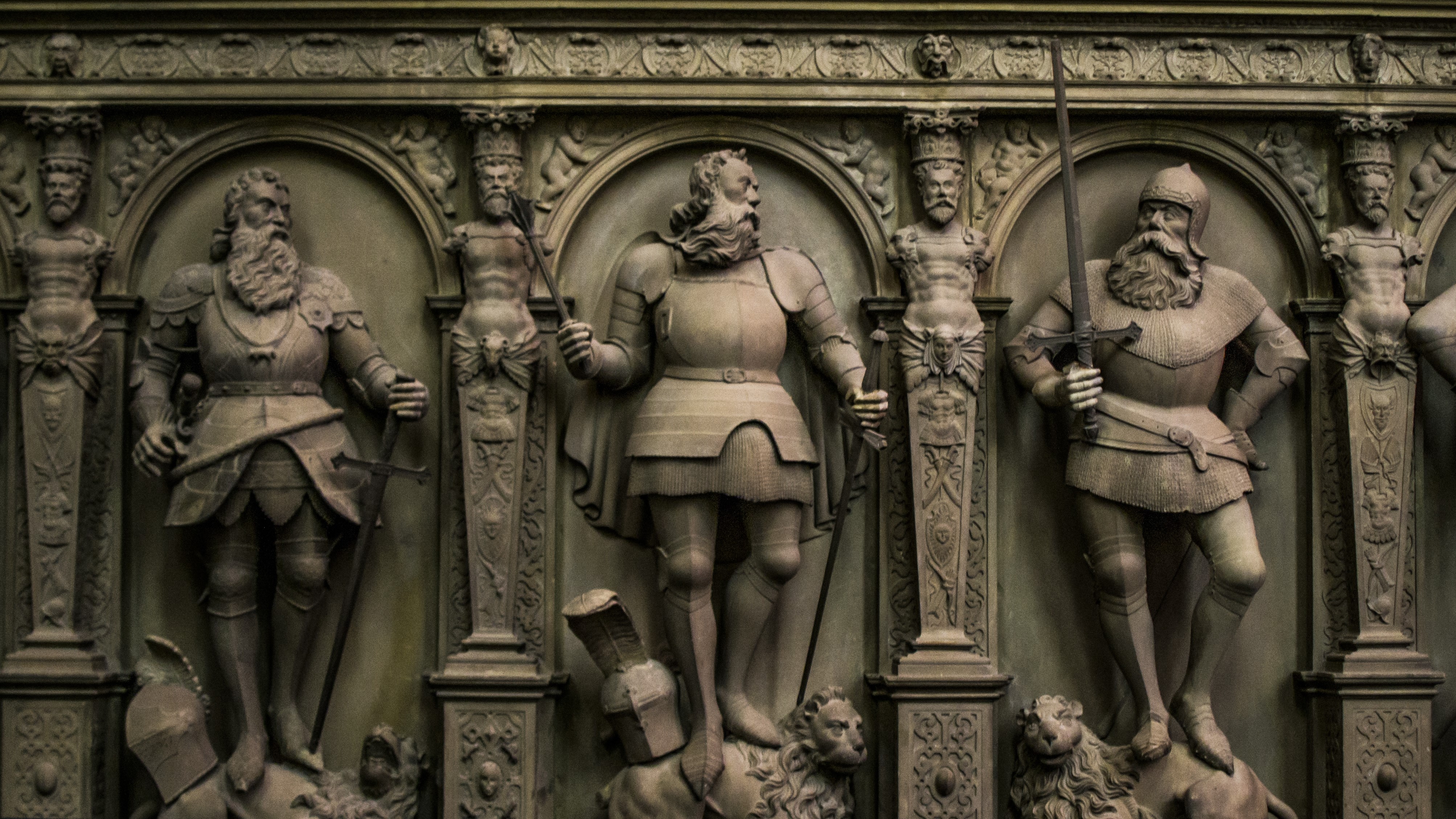 knight, statue, sword, Gothic, HD Wallpaper