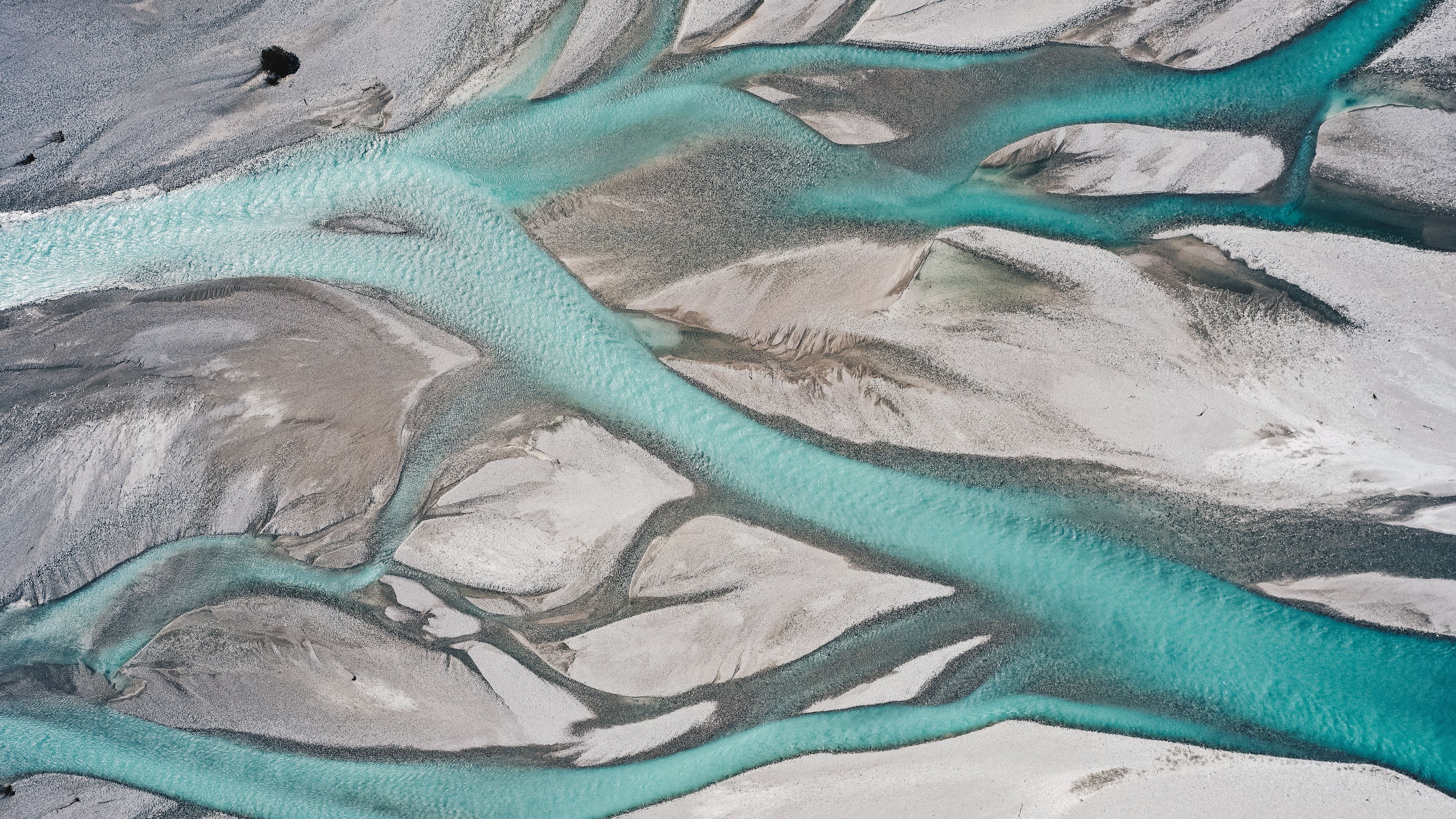 river, aerial view, branched, relief, deserted, 4k, HD Wallpaper