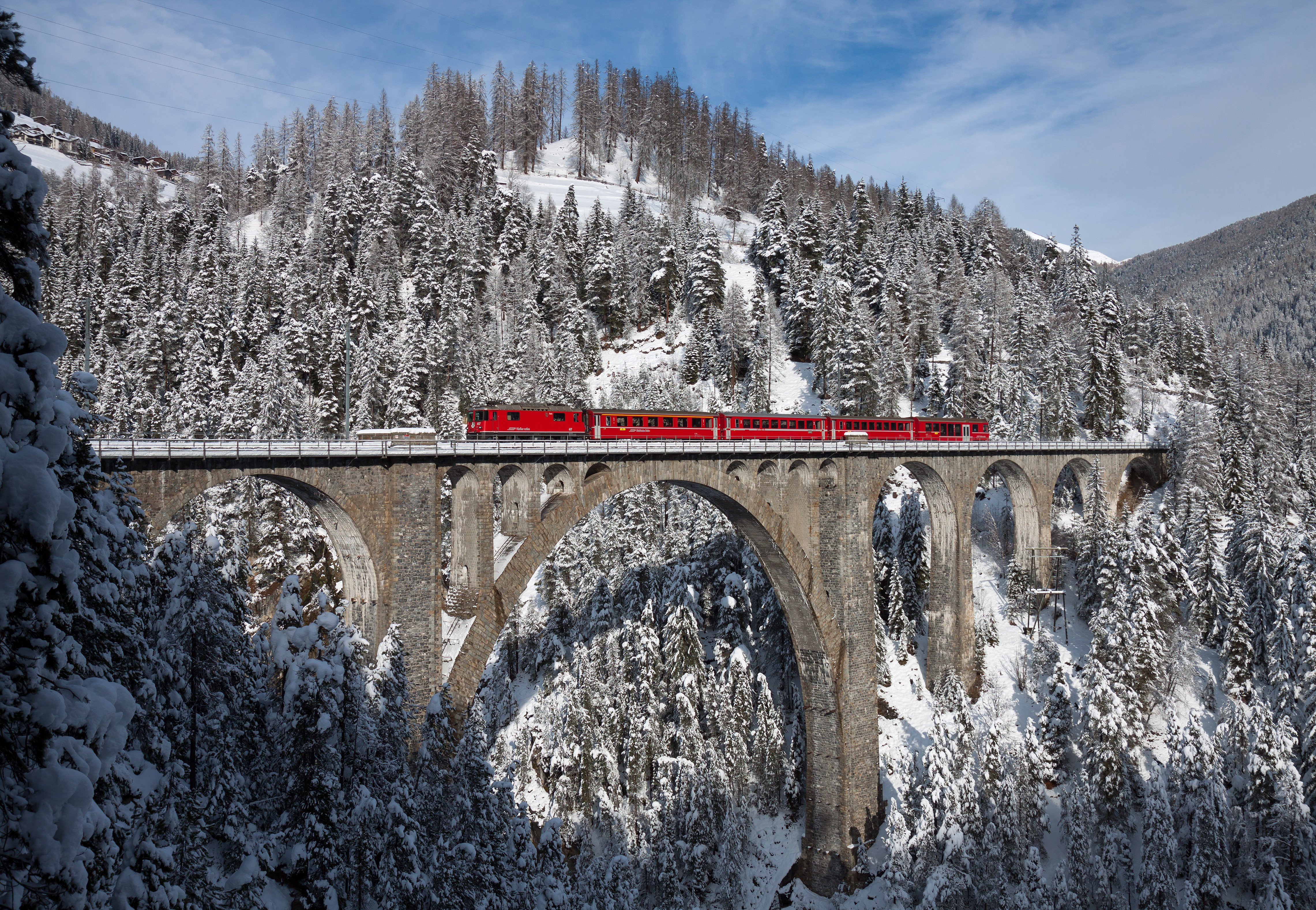 train, winter, Switzerland, HD Wallpaper