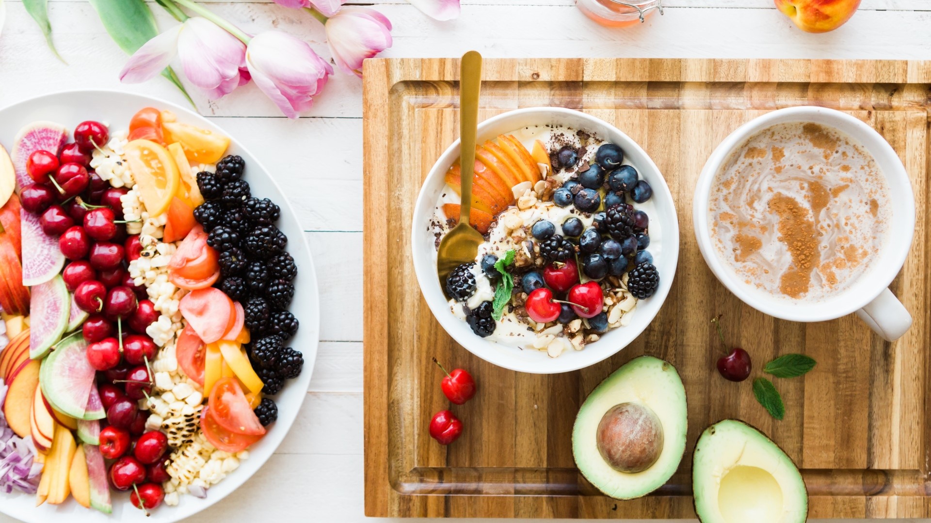 breakfast, fruit, food, HD Wallpaper