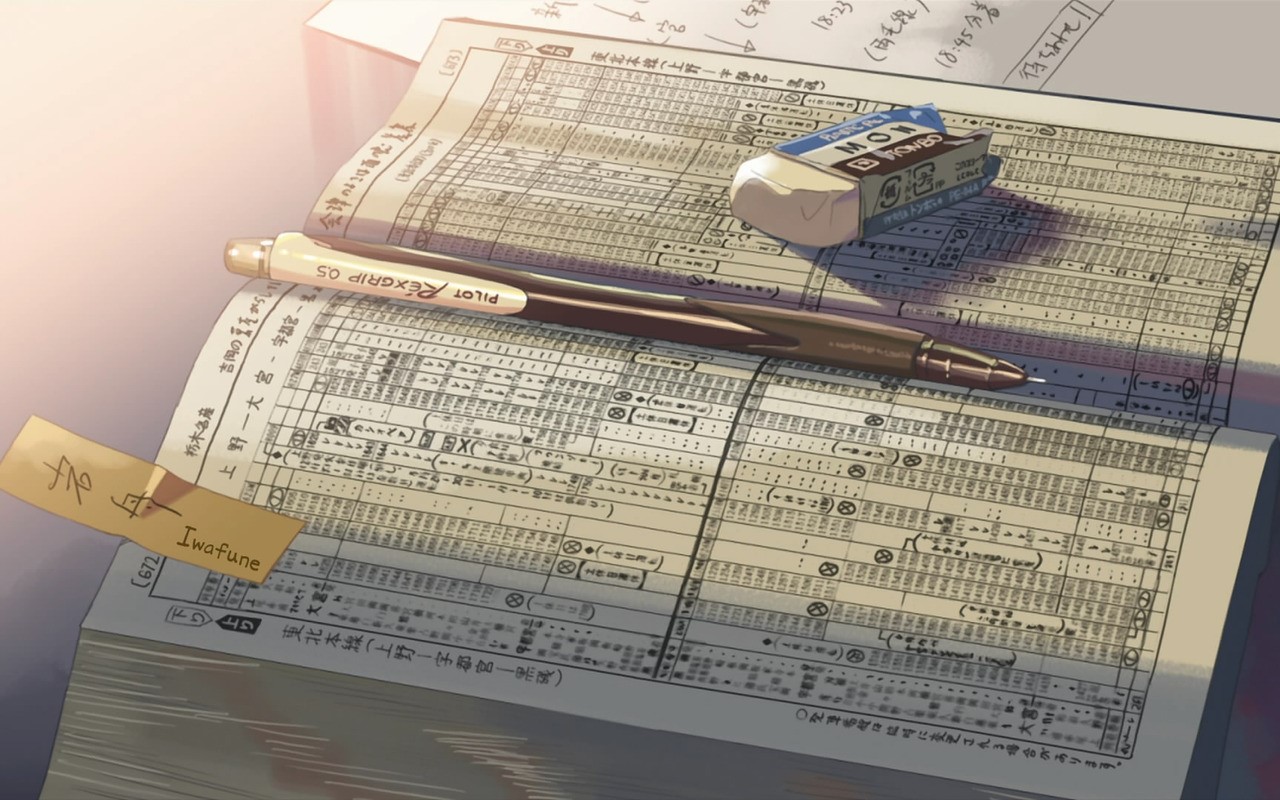 anime, 5 Centimeters Per Second, pen, books, HD Wallpaper