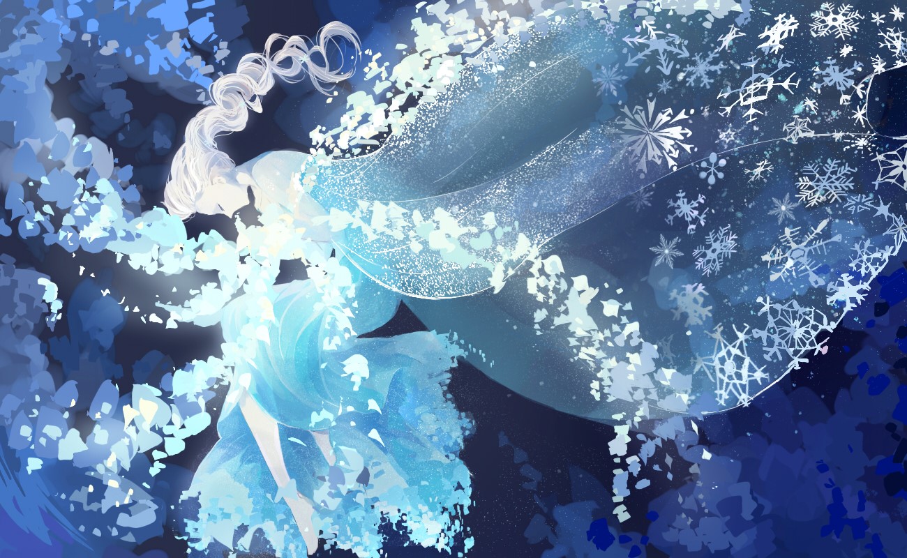 cartoon, Frozen (movie), closed eyes, blue, cyan, artwork, HD Wallpaper