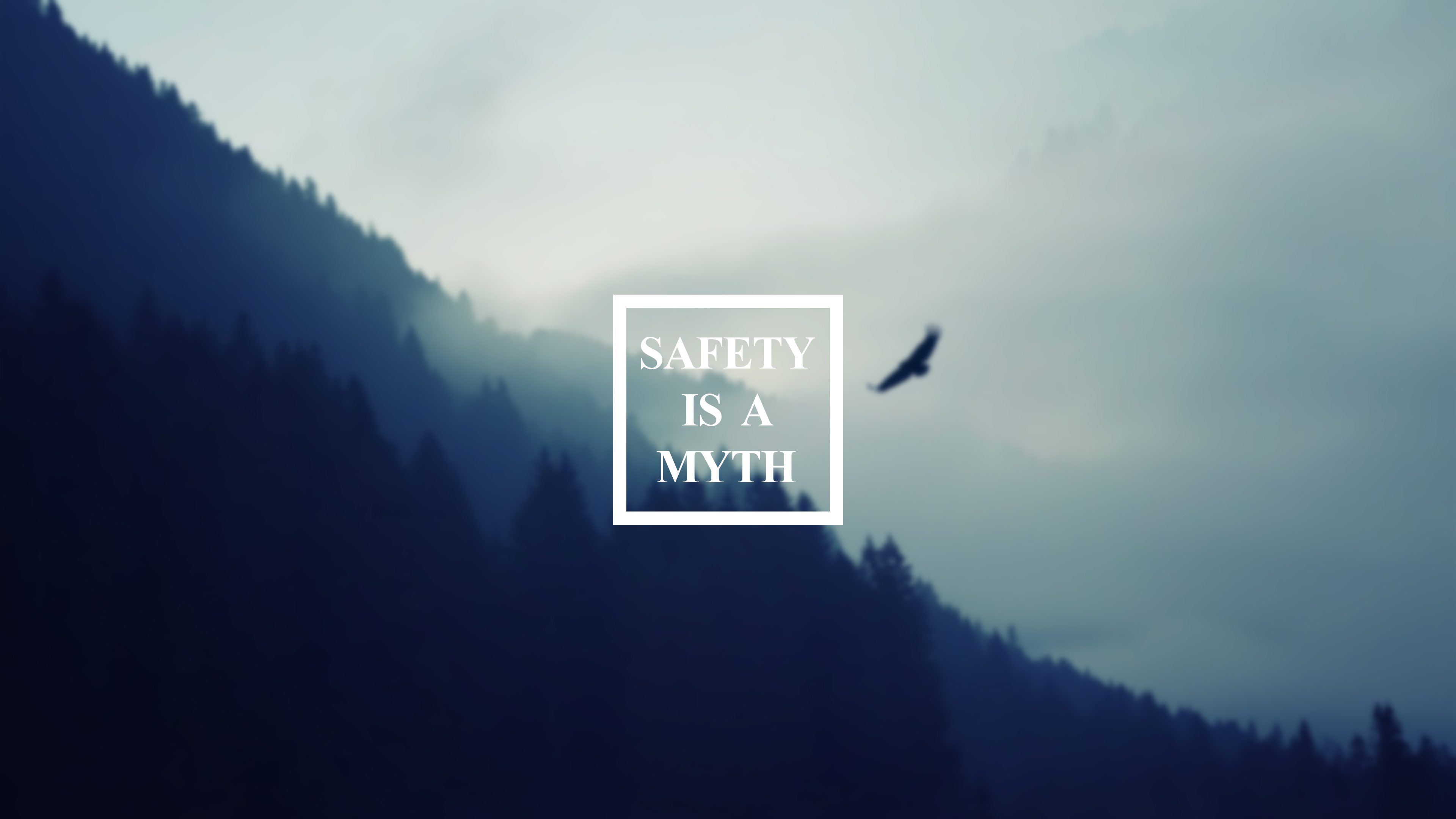 blue, mountains, landscape, birds, blurred, HD Wallpaper