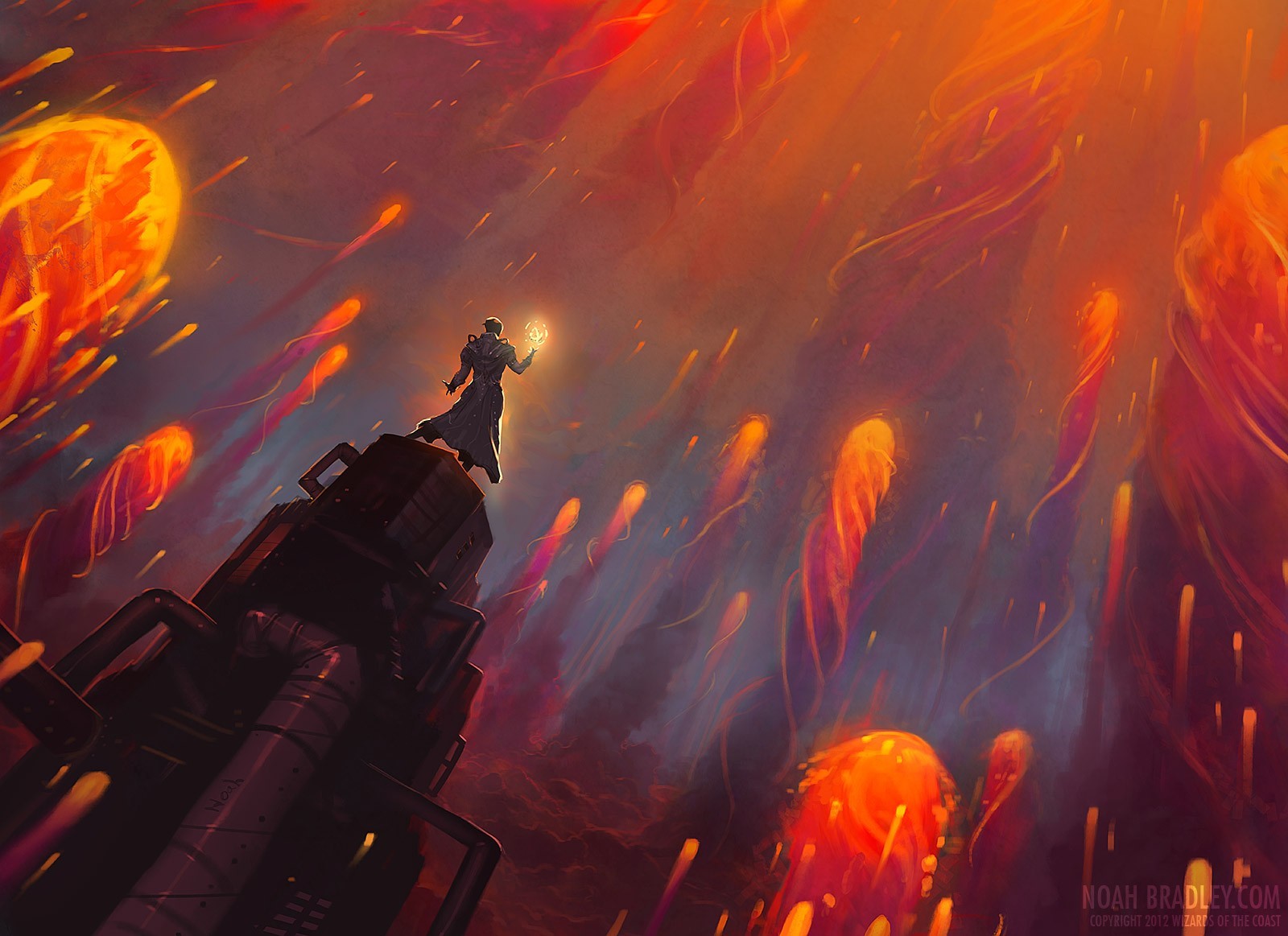 Magic: The Gathering, Gamer, fantasy art, fire, sky, HD Wallpaper