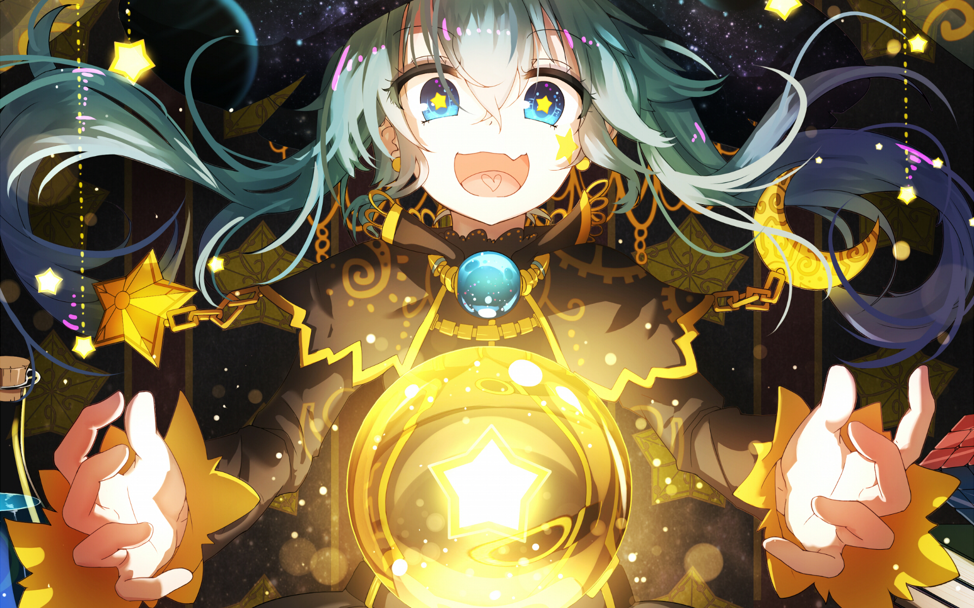 anime girls, anime, symbol-shaped pupils, HD Wallpaper