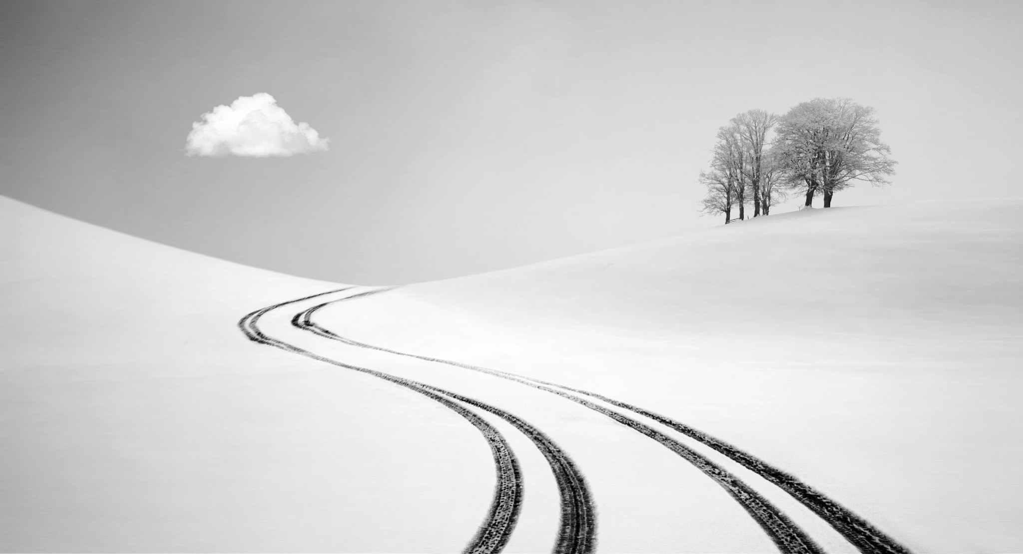 Nikos Bantouvakis, winter, landscape, snow, trees, 500px, HD Wallpaper