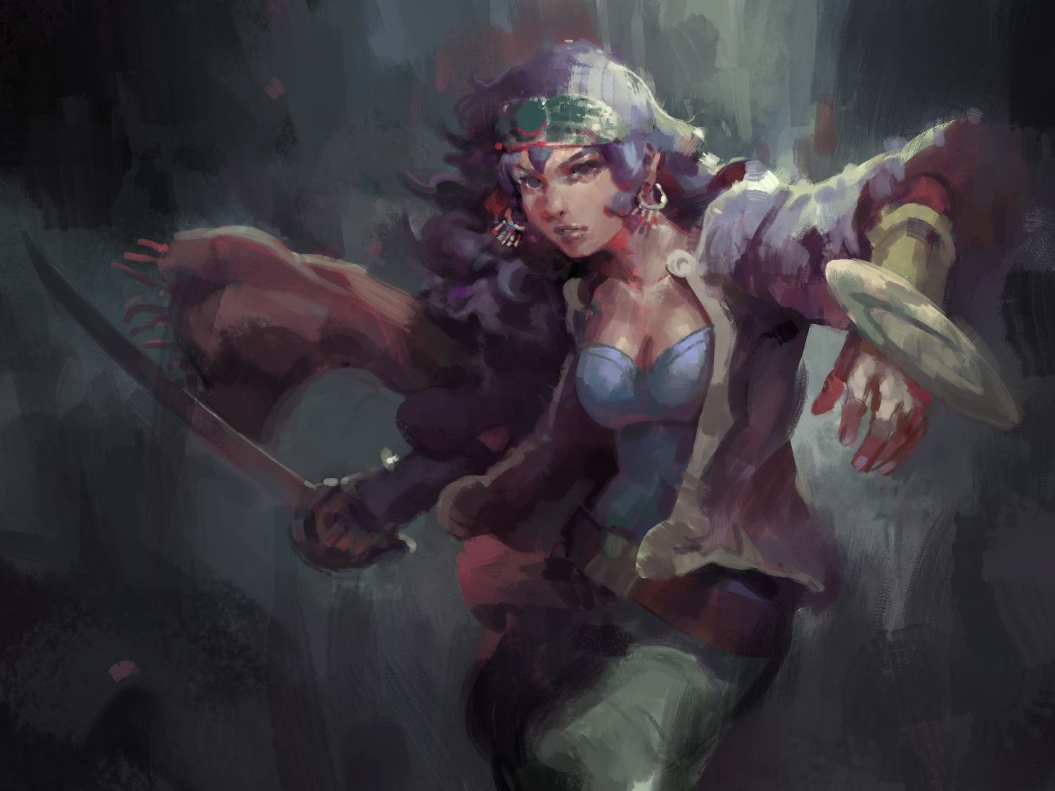 fantasy art, warrior, sword, HD Wallpaper