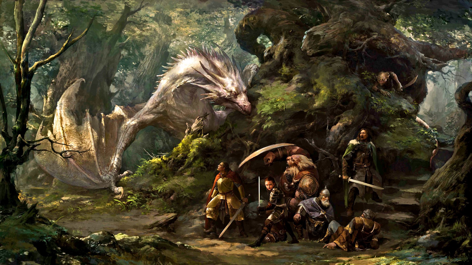 dragon, fantasy art, creature, forest, HD Wallpaper