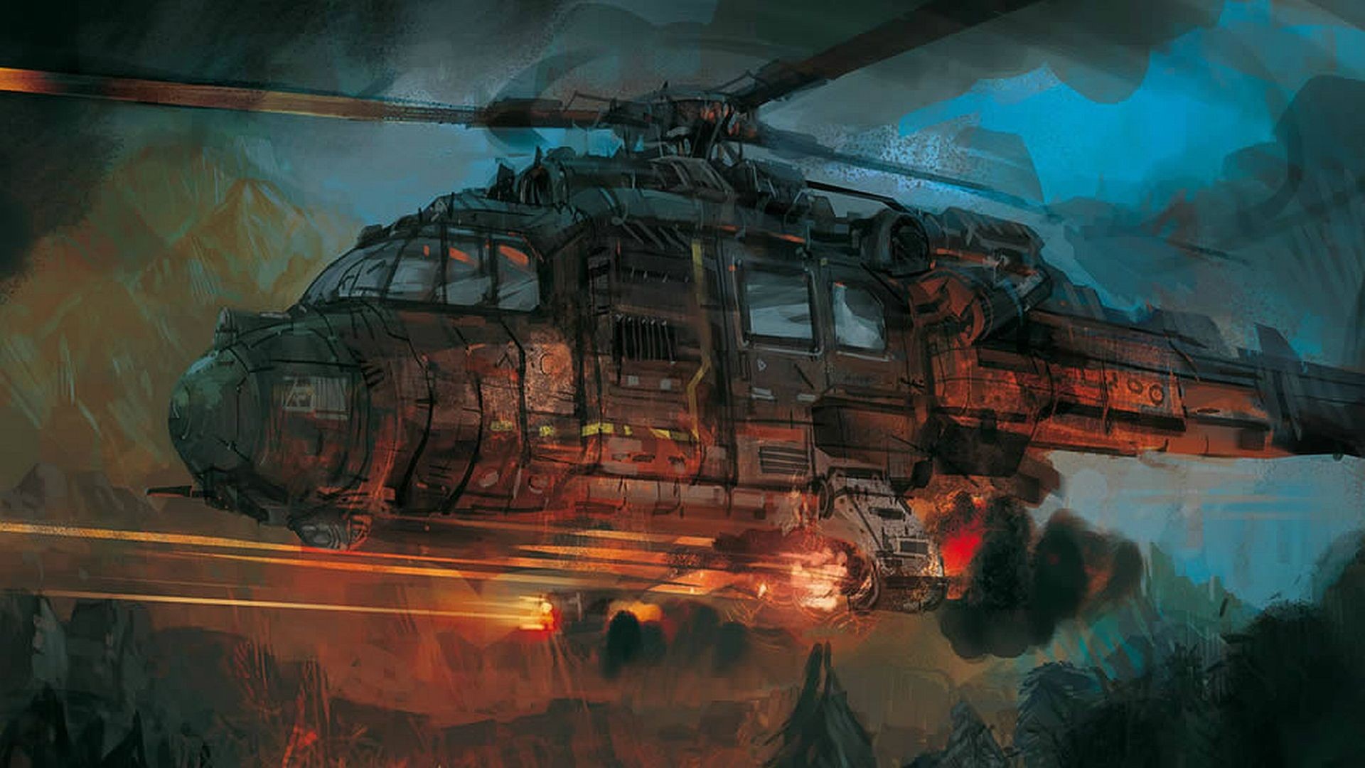 helicopters, vehicle, artwork, aircraft, HD Wallpaper