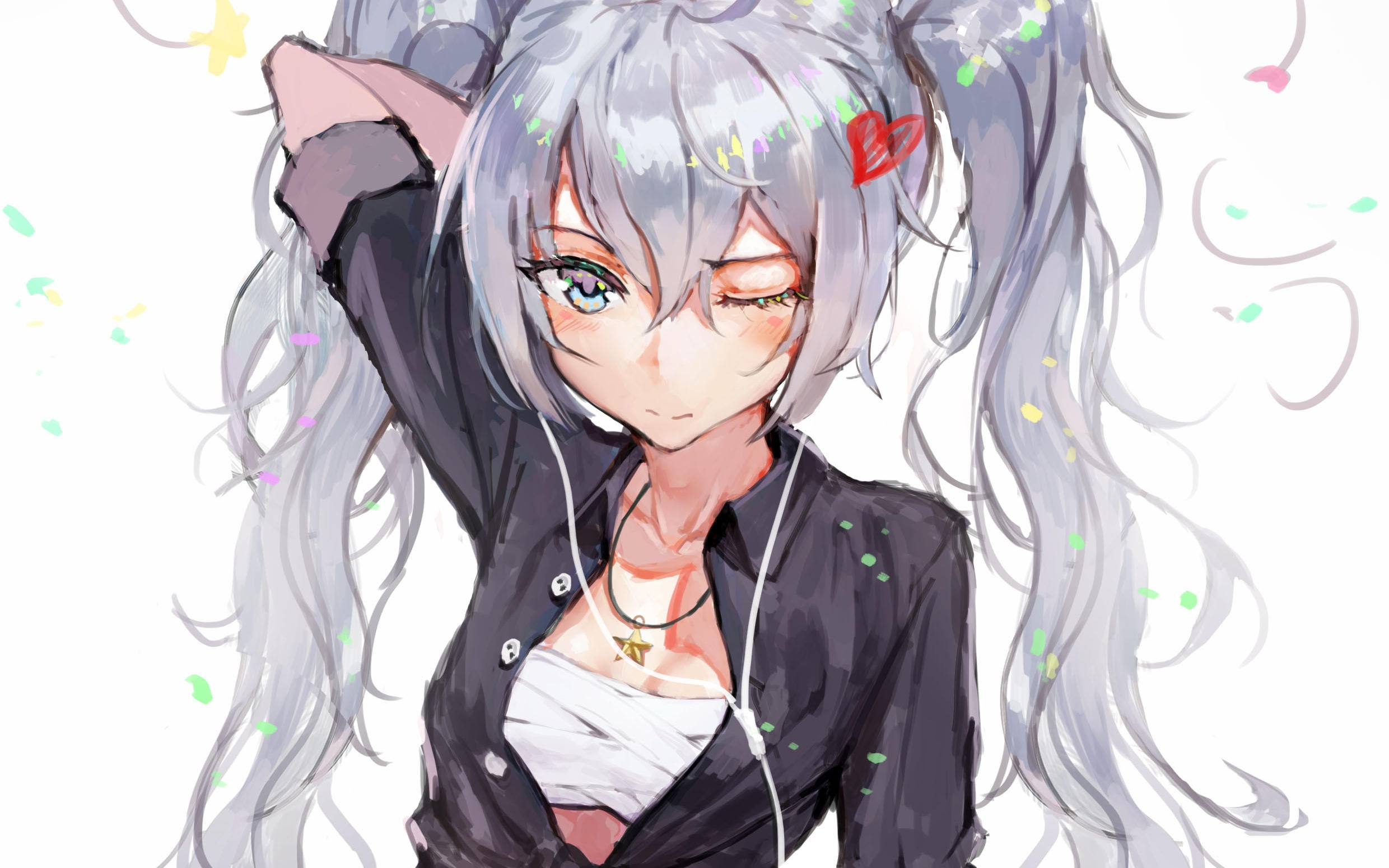Hatsune Miku, anime girls, anime, long hair, necklace, HD Wallpaper