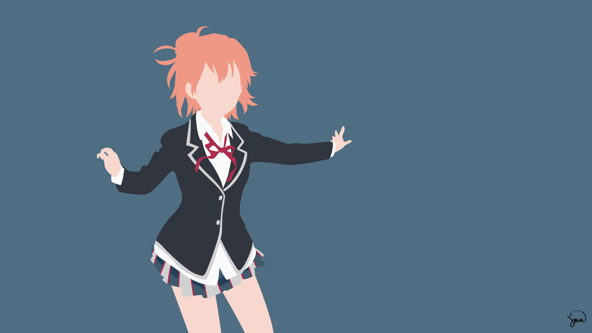Yahari Ore no Seishun Love Comedy wa Machigatteiru, anime girls, Yuigahama Yui, minimalism, HD Wallpaper