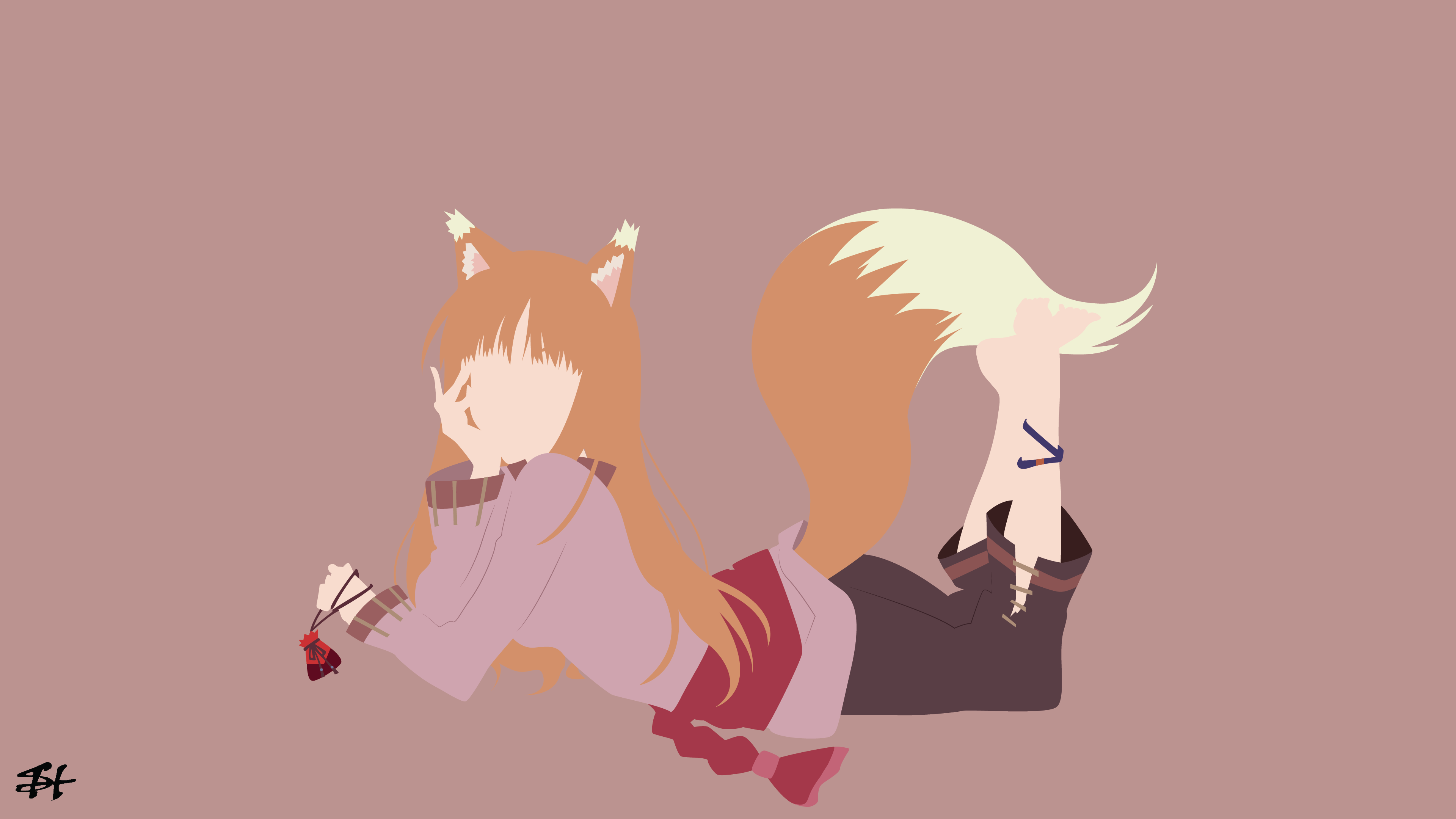 Holo (Spice and Wolf), minimalism, HD Wallpaper