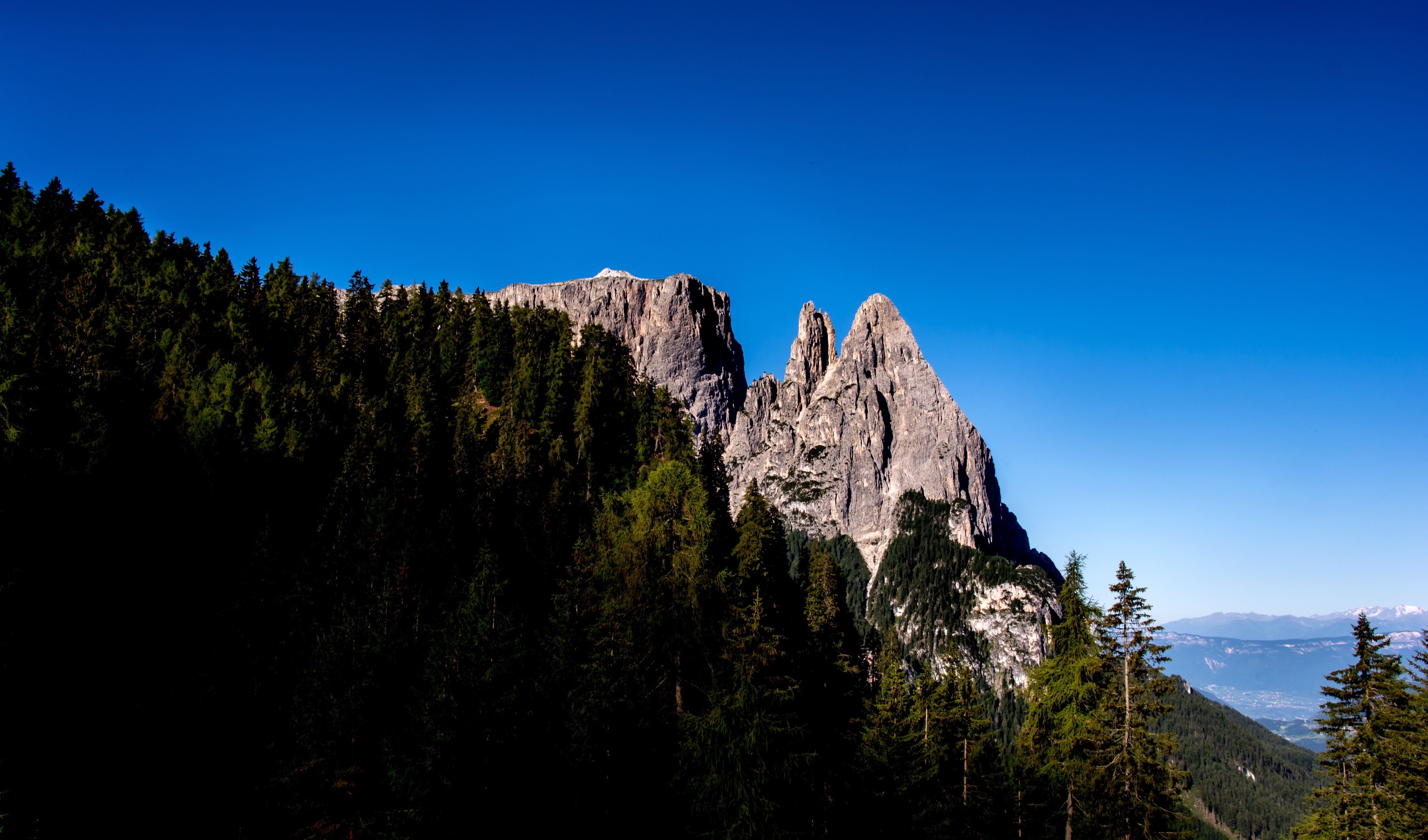 nature, landscape, blue, sky, forest, trees, mountains, HD Wallpaper