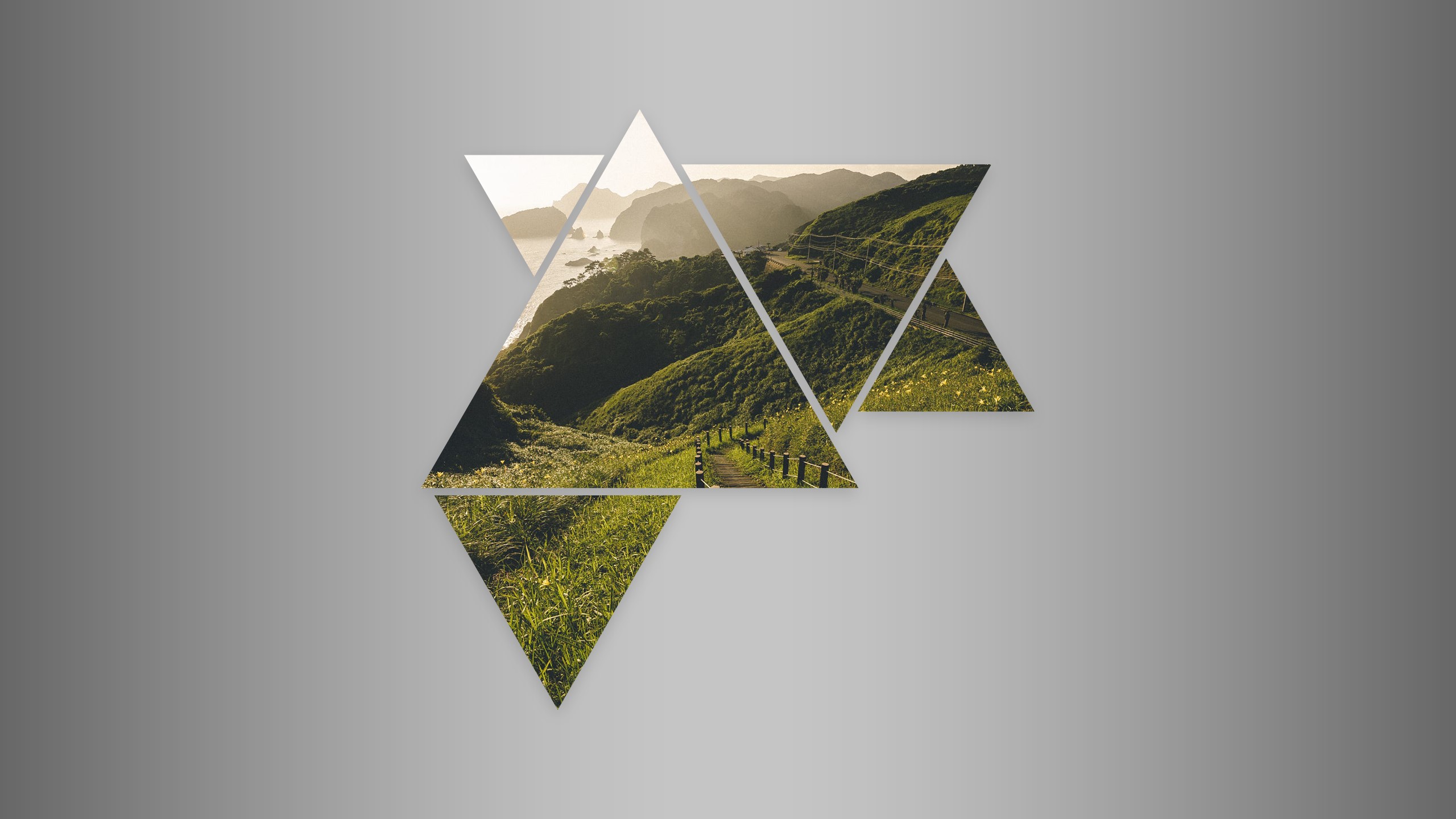 landscape, Japan, triangle, simple background, HD Wallpaper
