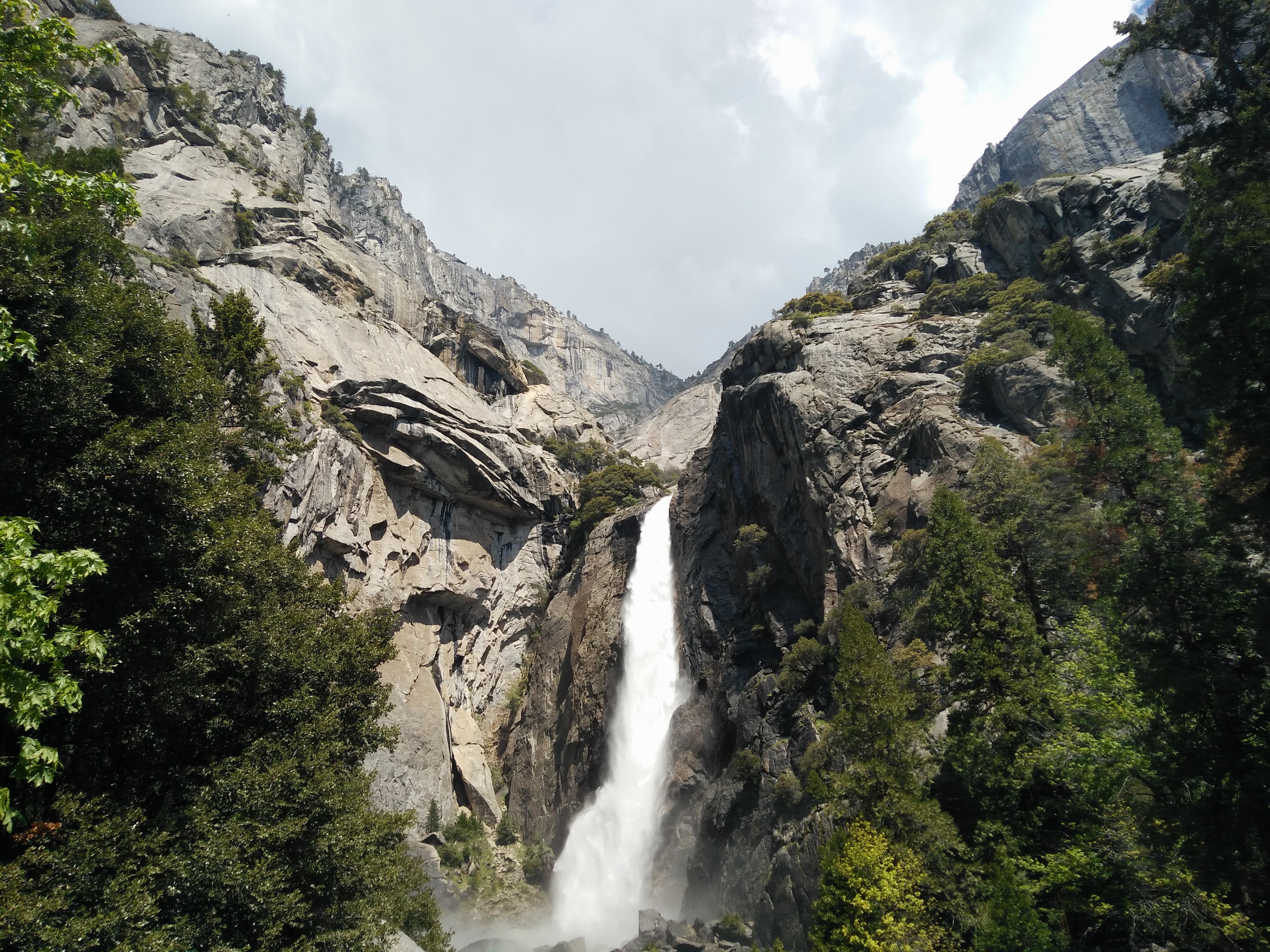 waterfall, nature, trees, rock, USA, national park, landscape, HD Wallpaper