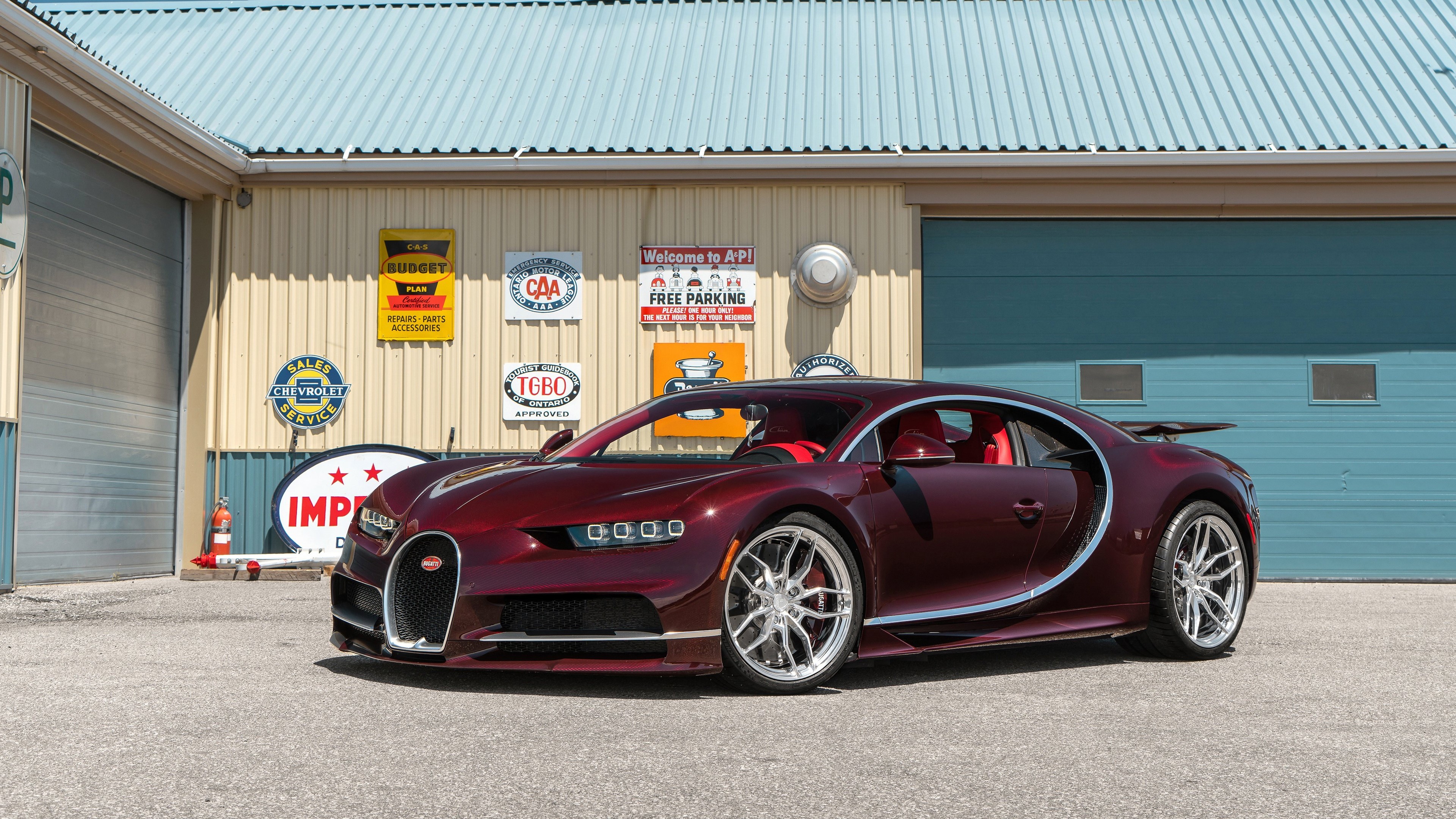 Bugatti Chiron, Bugatti, car, vehicle, red cars, HD Wallpaper