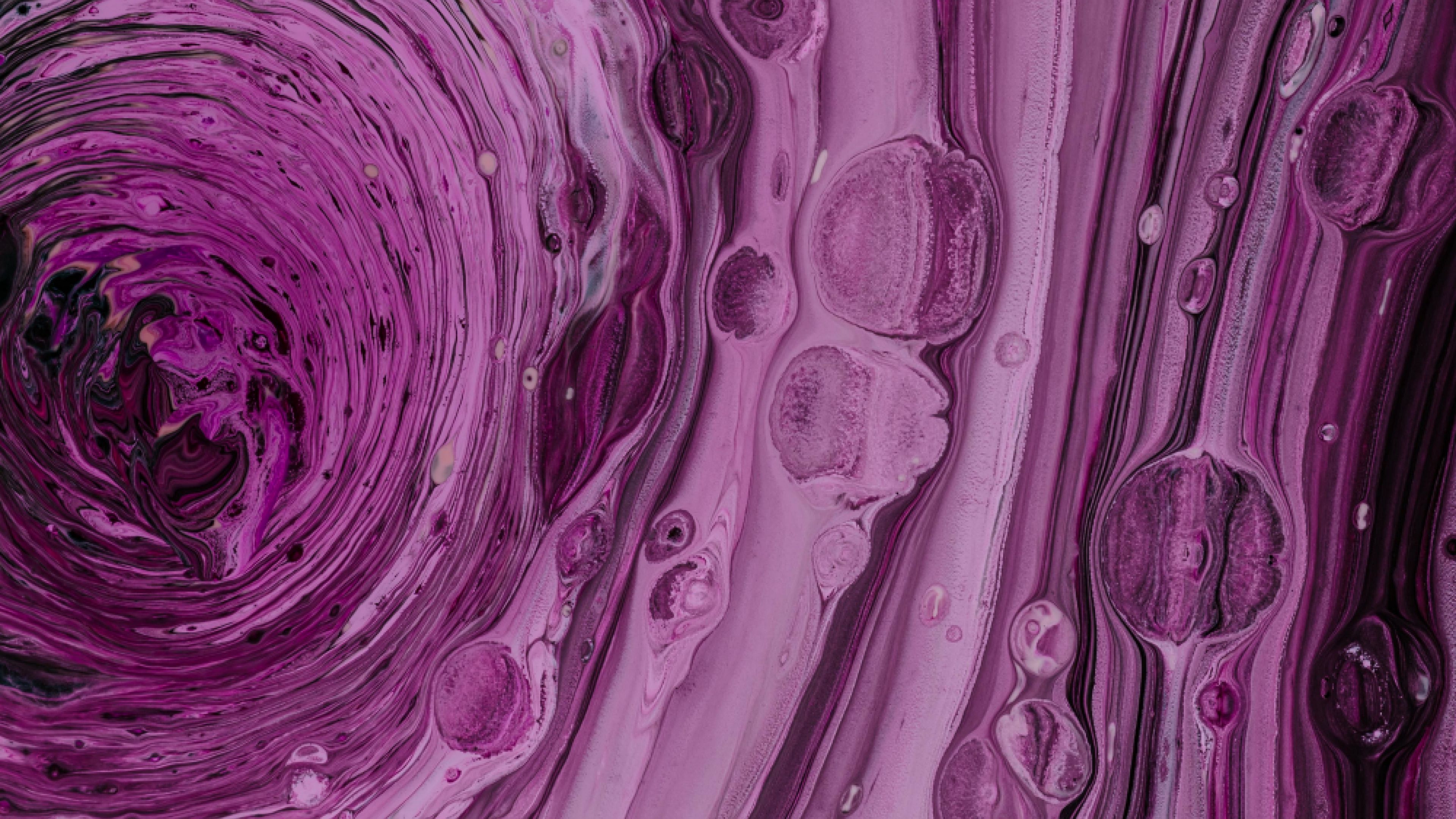 paint, bubbles, purple, liquid, abstraction, 4k, HD Wallpaper