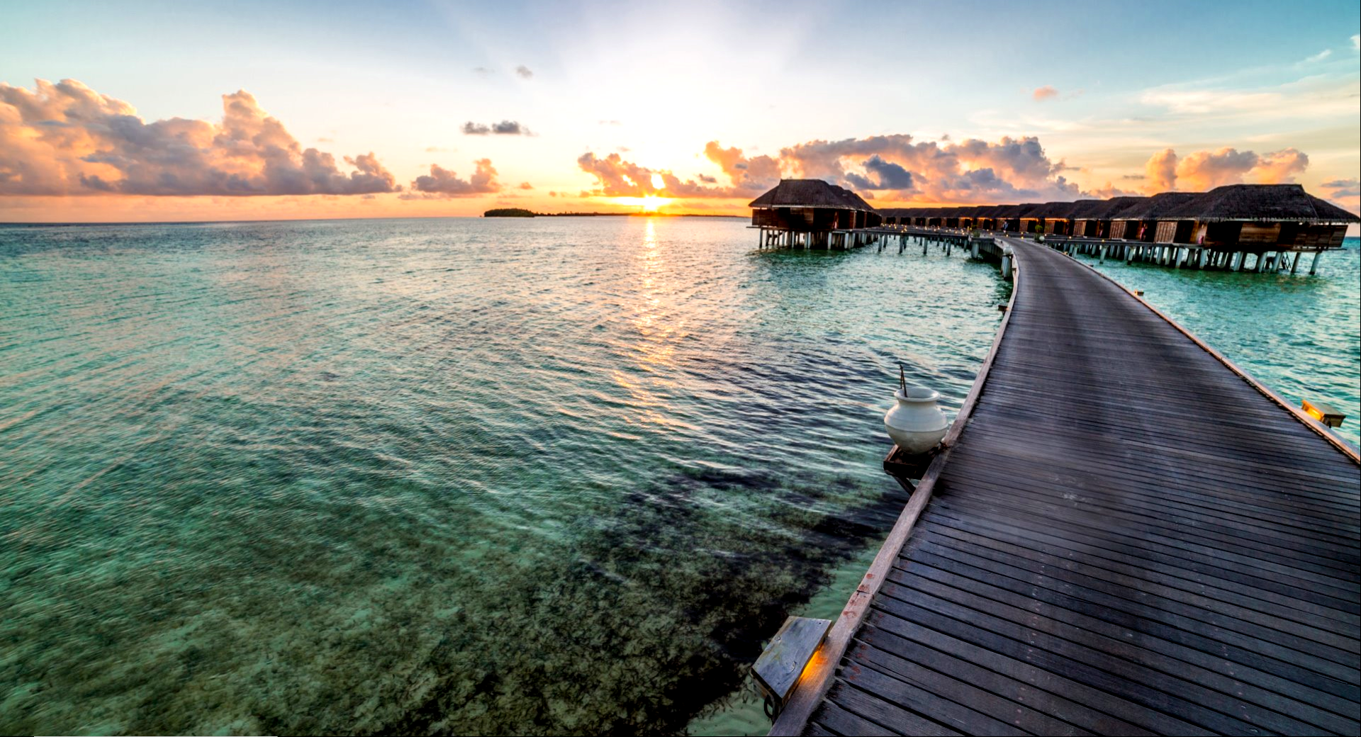 pier, Sun, water, HD Wallpaper