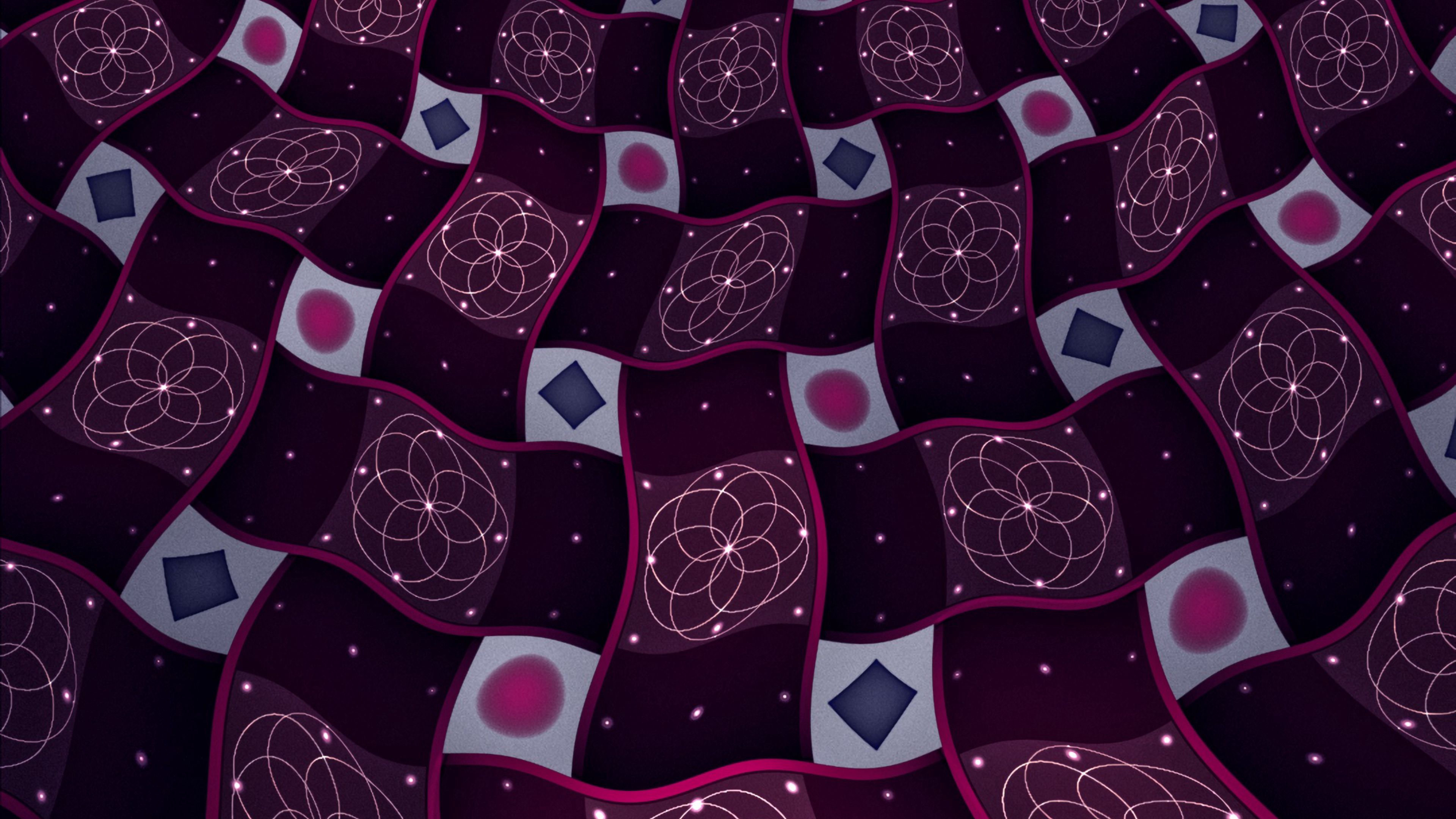 fractal, pattern, geometric, shapes, squares, points, sinuous, 4k, HD Wallpaper