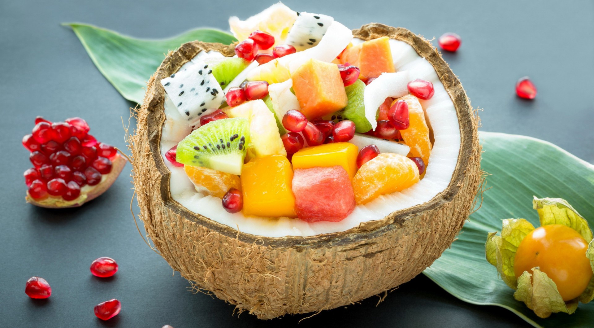 baskets, colorful, food, fruit, berries, kiwi (fruit), HD Wallpaper