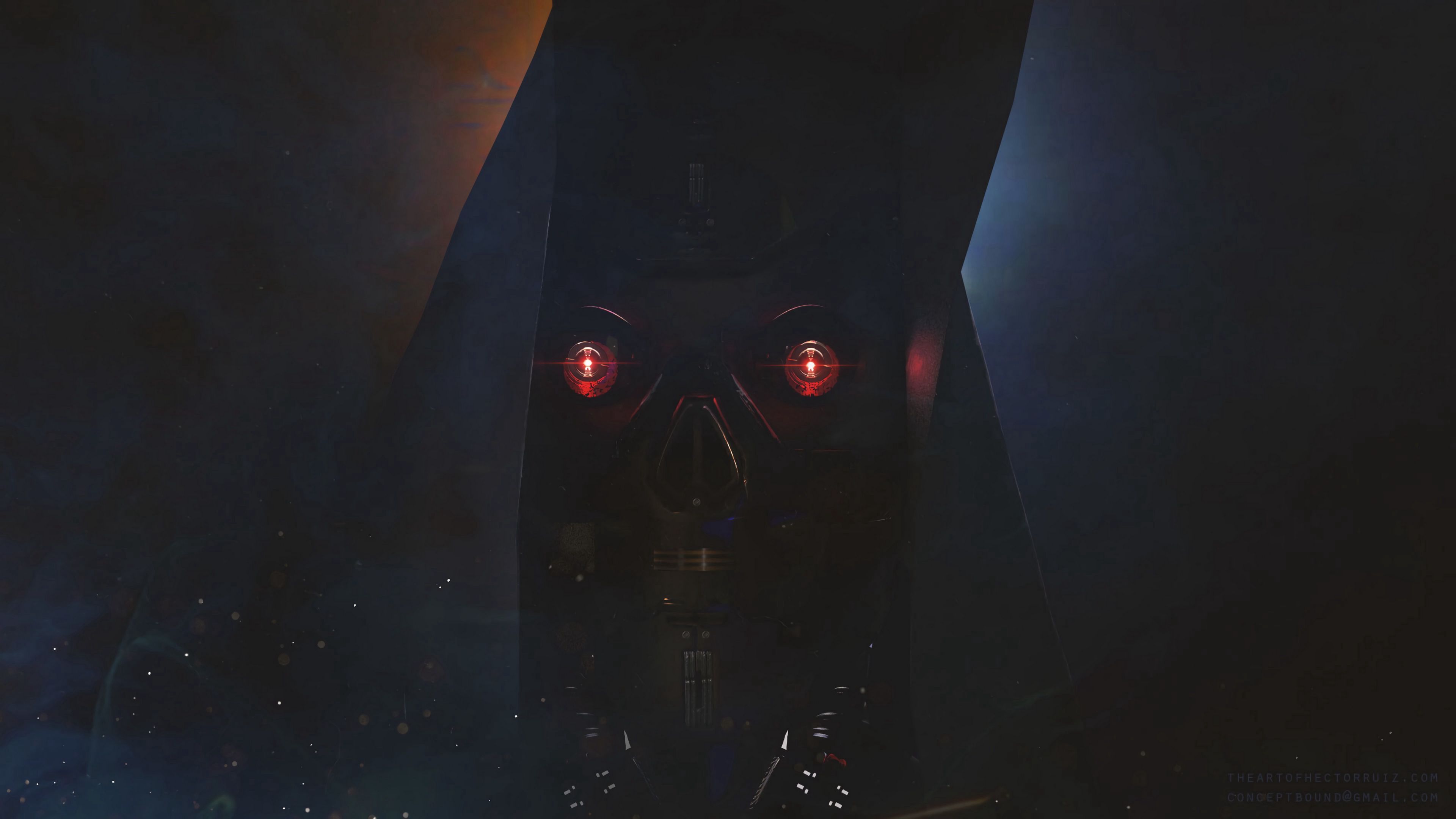 robot, cyborg, face, dark, smoke, hood, 4k, HD Wallpaper