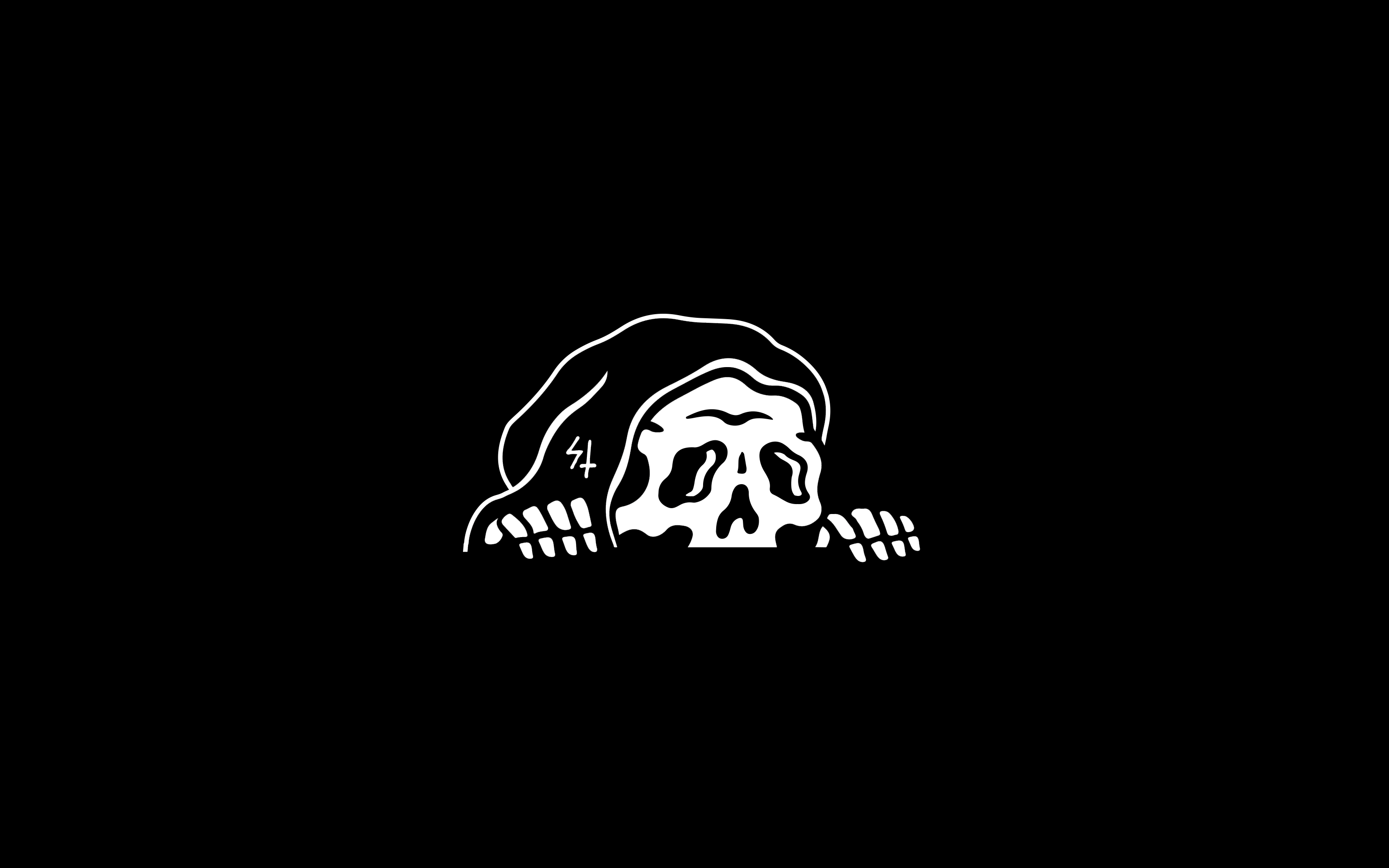 minimalism, simple, simple background, black, black background, dark background, death, skull, white, dark, Sketchy Tank, HD Wallpaper