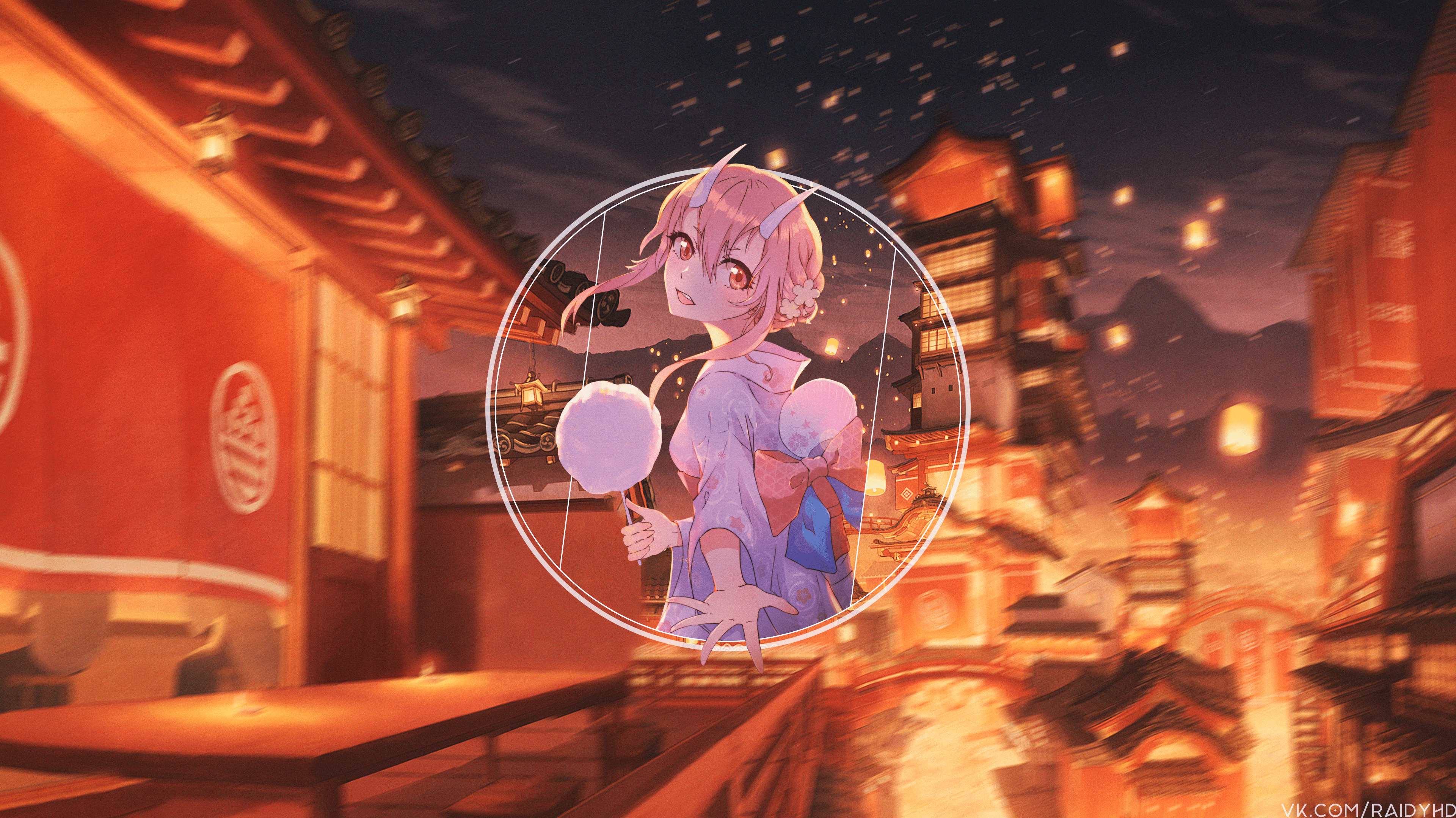 anime, anime girls, festivals, picture-in-picture, Shuna, Tensei Shitara Slime Datta Ken, HD Wallpaper