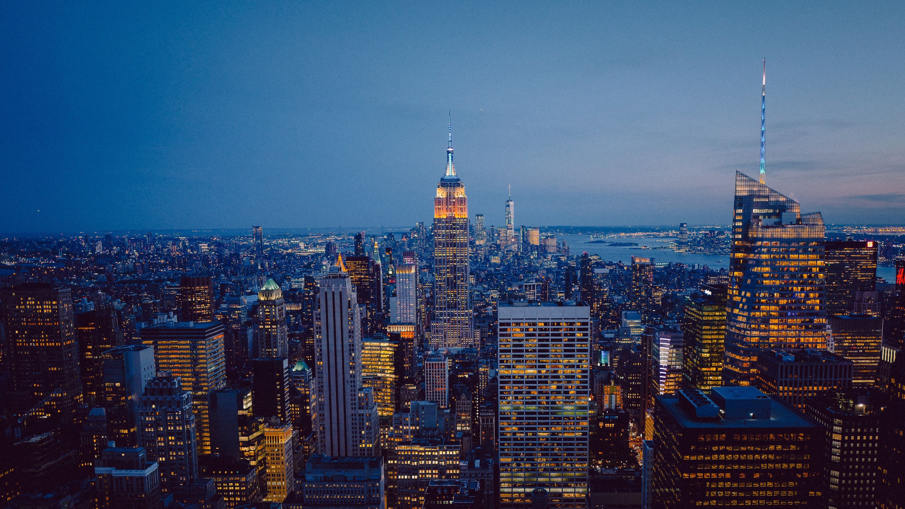 city, aerial view, metropolis, buildings, architecture, urban, new york, 4k, HD Wallpaper