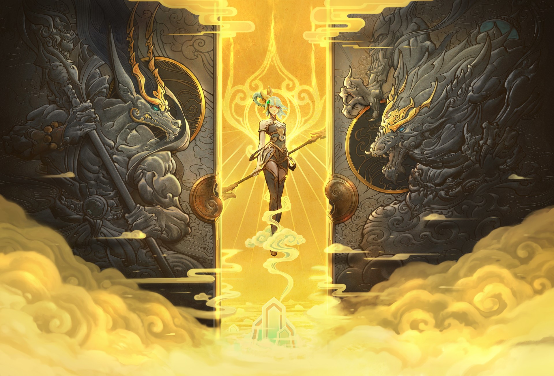 video games, video game art, video game characters, video game girls, League of Legends, Lux (League of Legends), tencent, yellow, HD Wallpaper