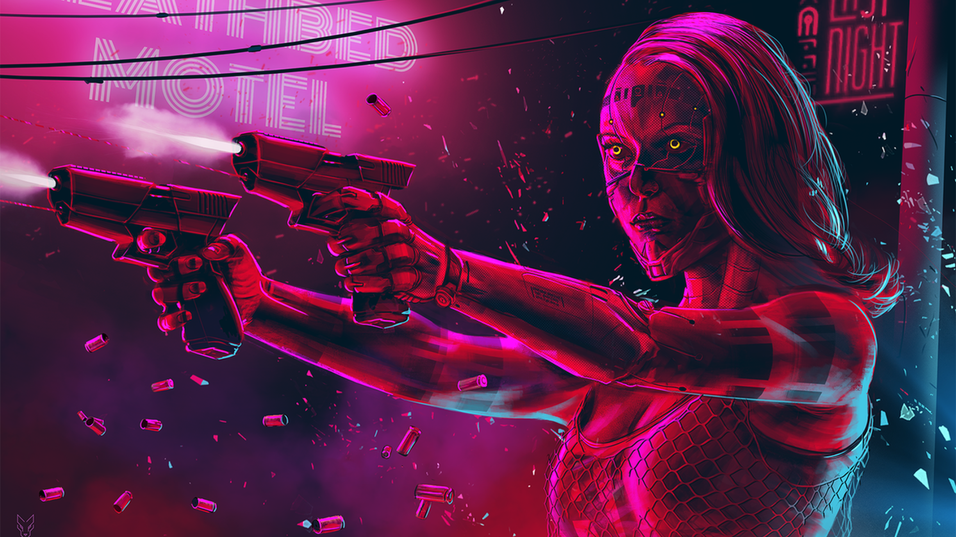 cyberpunk, digital art, neon, HD Wallpaper