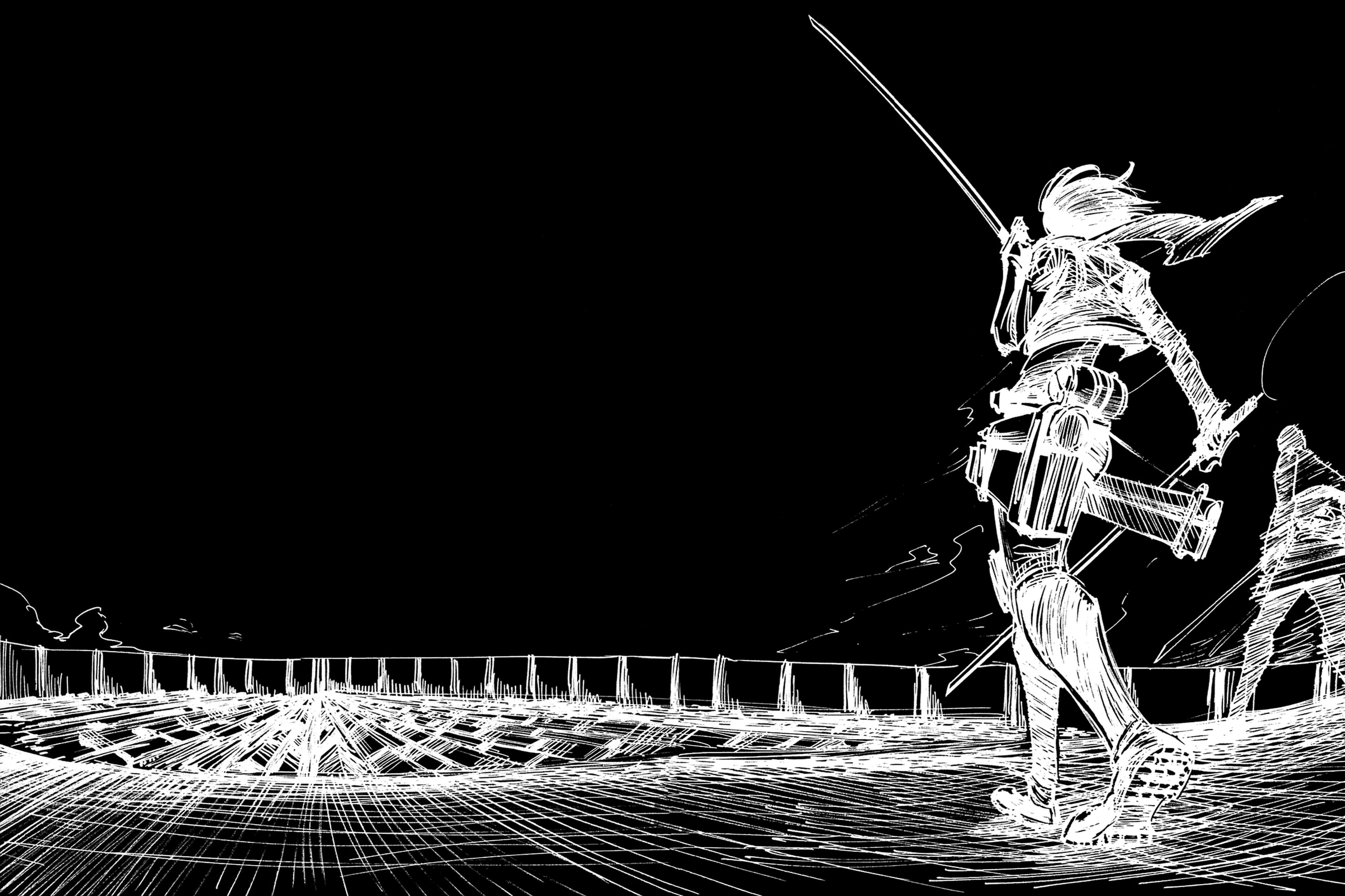 Attack on Titans, Shingeki no Kyojin, anime, Mikasa Ackerman, anime girls, sword, weapon, HD Wallpaper