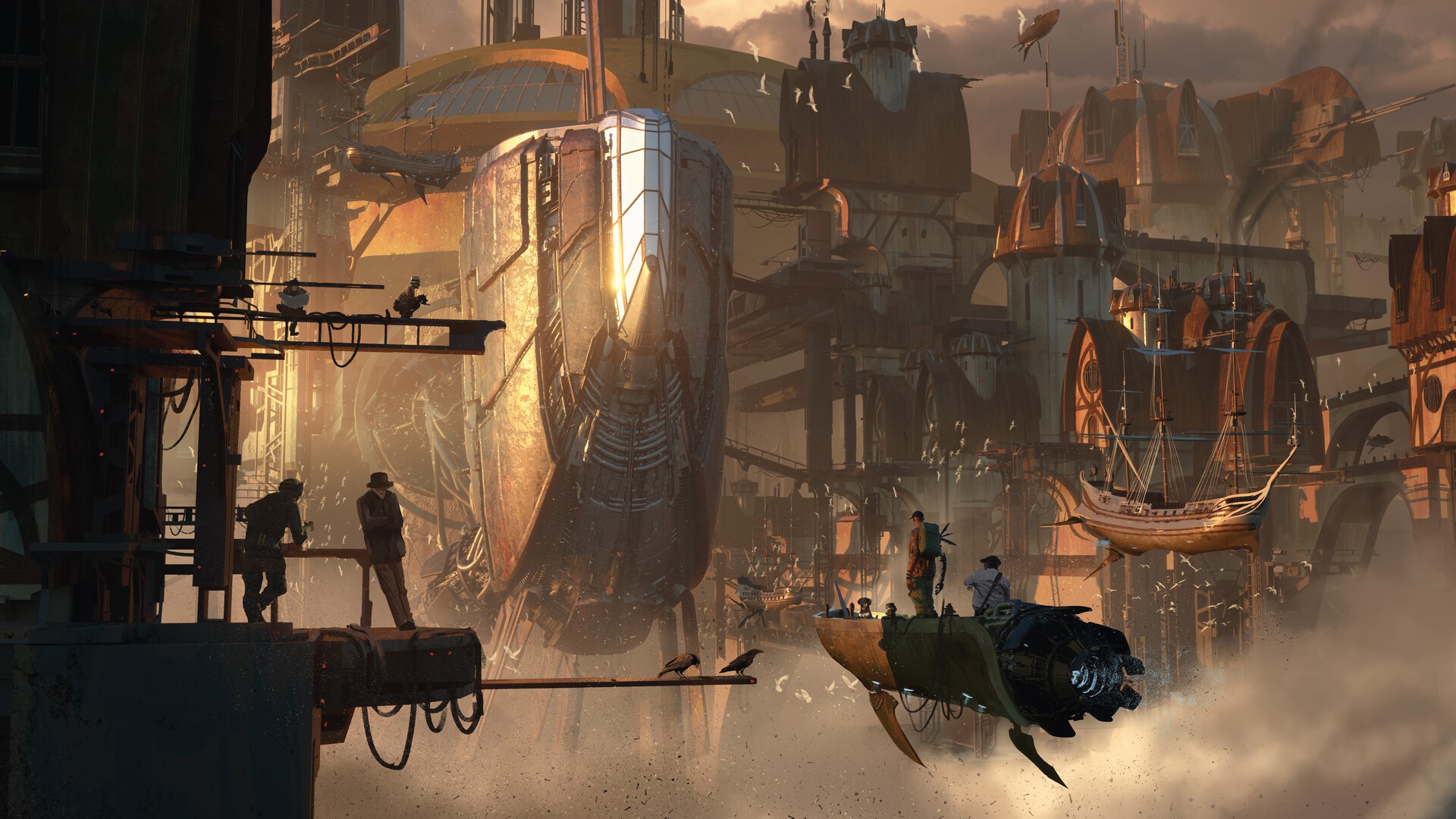 artwork, ArtStation, futuristic, vehicle, cityscape, HD Wallpaper