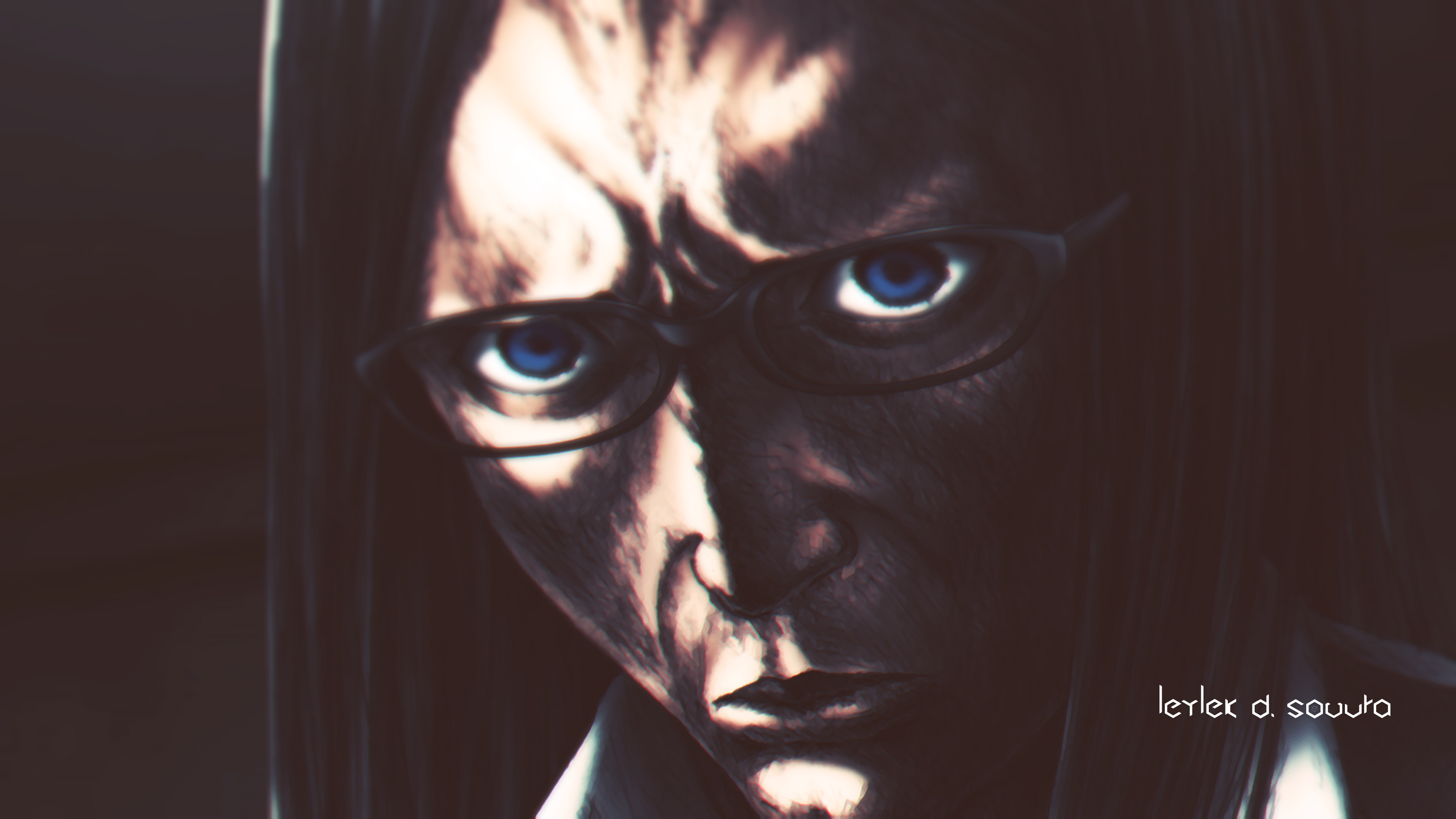 Prison School, anime, face, blue eyes, glasses, HD Wallpaper