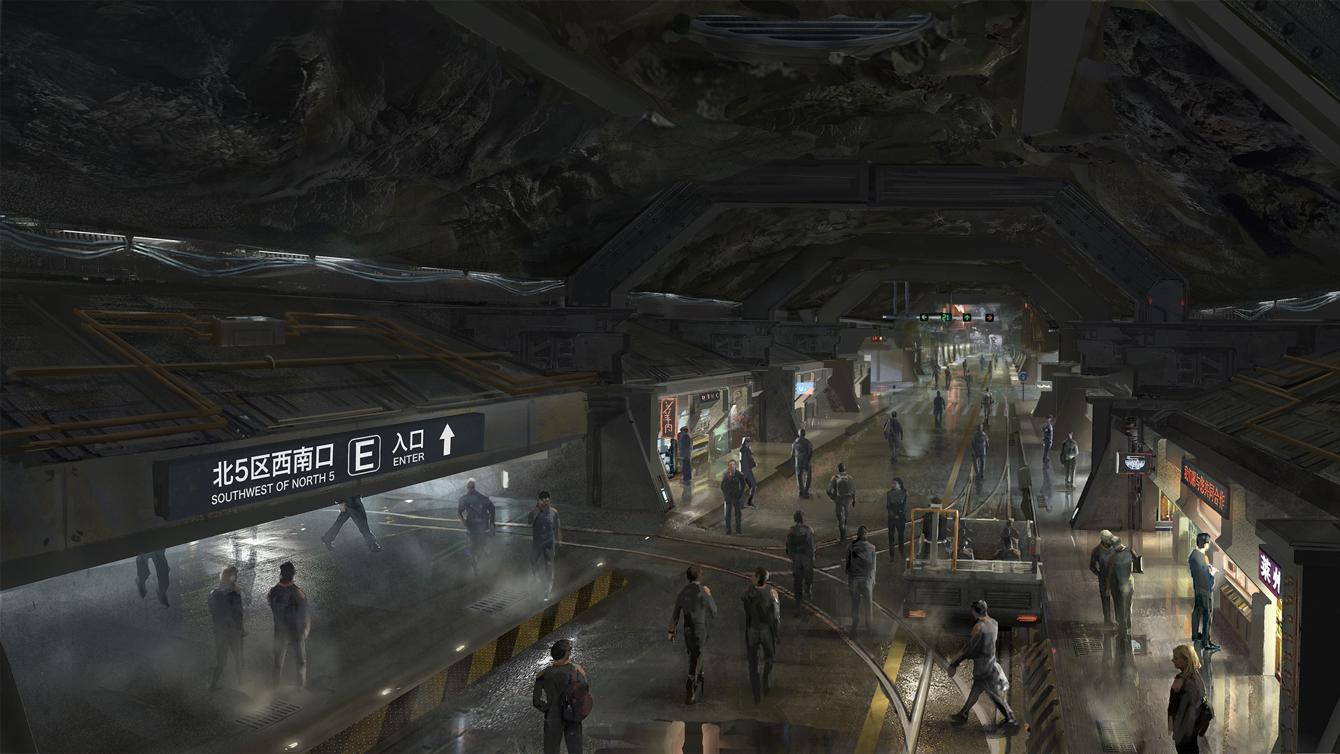 tunnel, underground, science fiction, HD Wallpaper