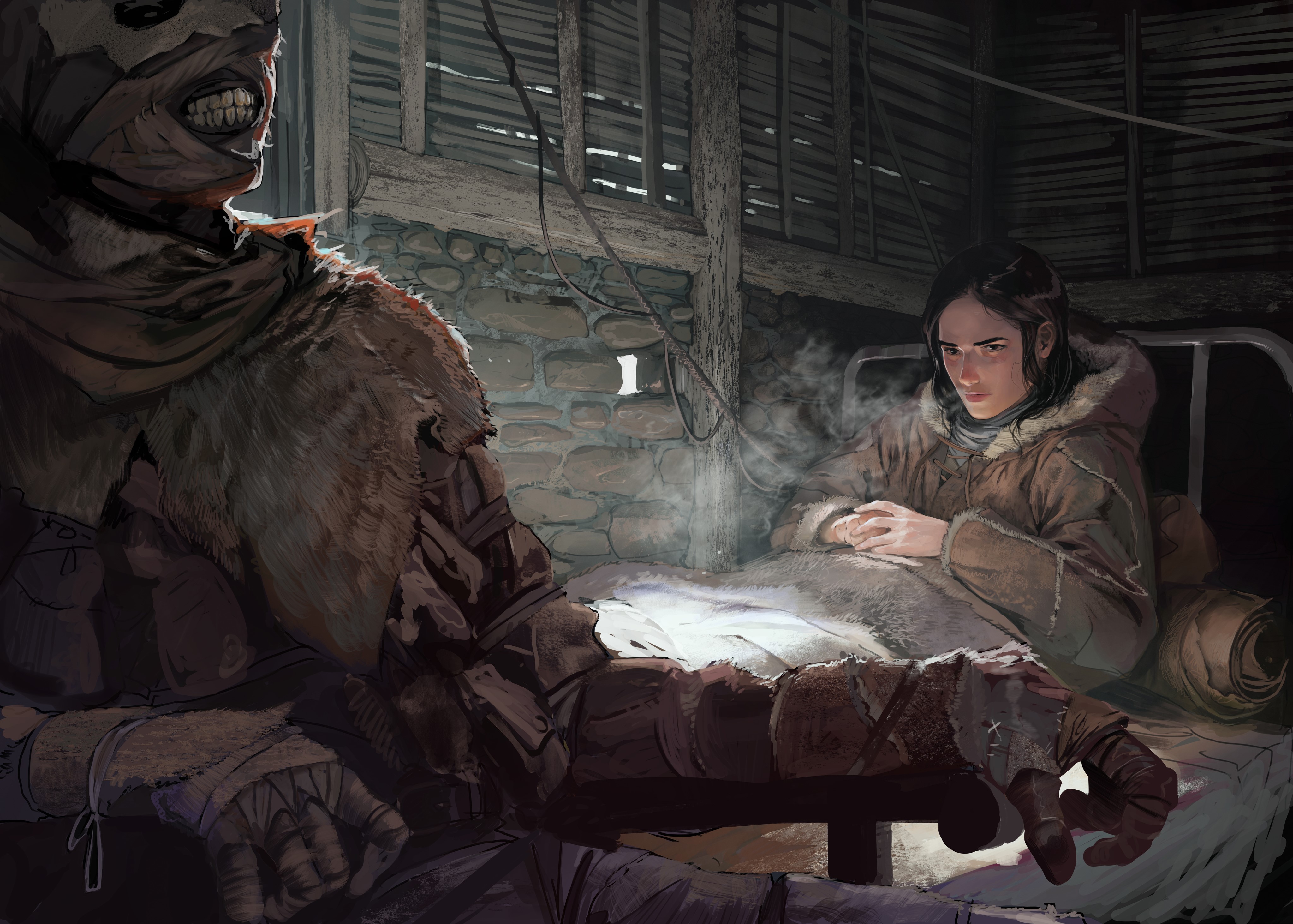 indoors, mummy, horror, women, artwork, HD Wallpaper