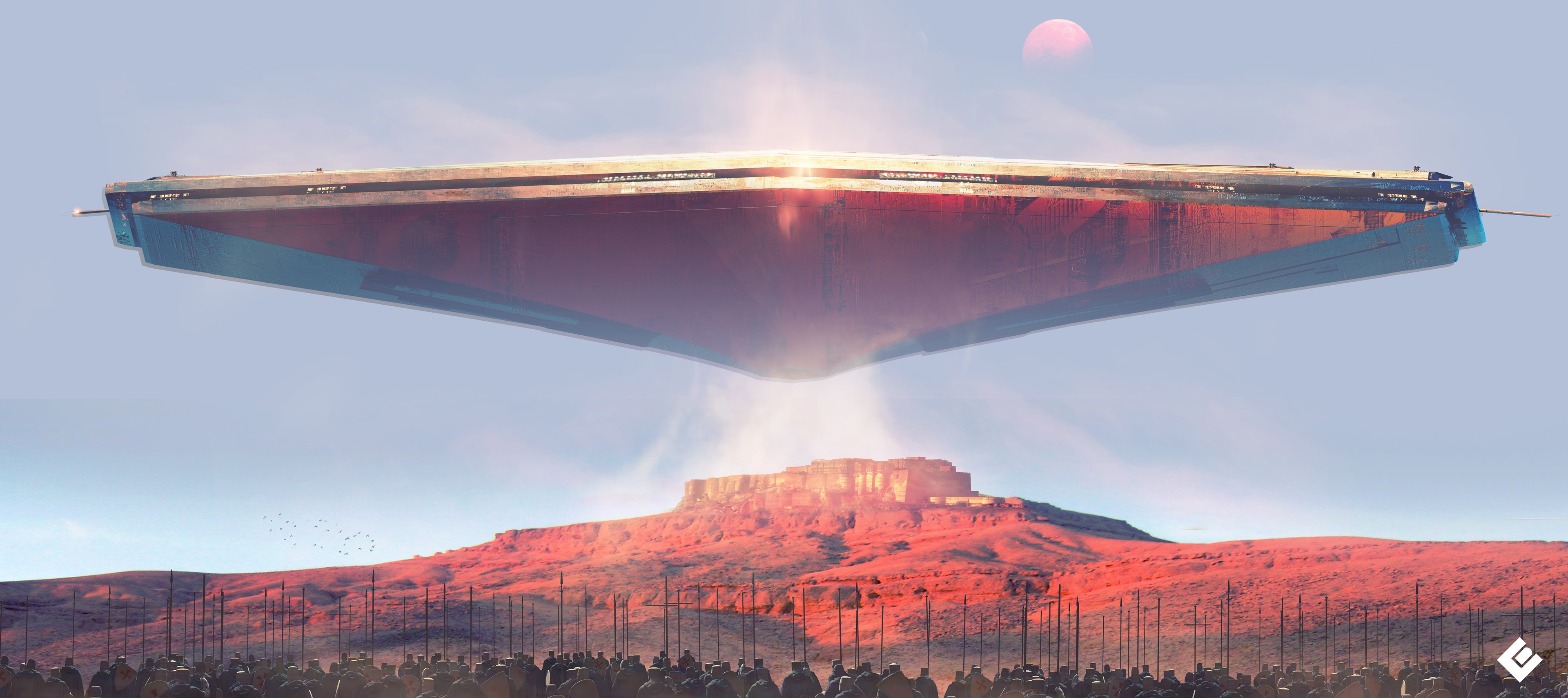 artwork, landscape, UFO, ArtStation, HD Wallpaper