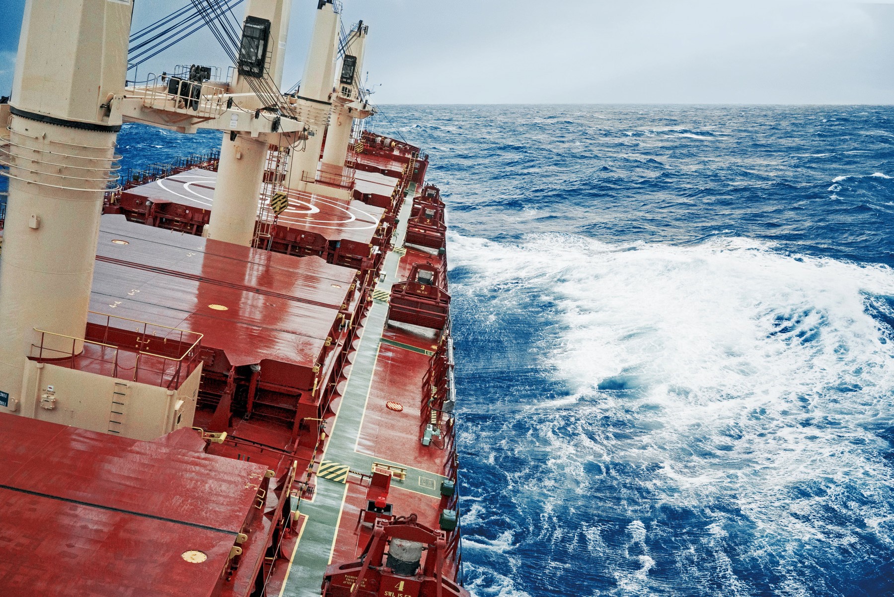ship, merchant ship, bulk carrier, sea, waves, HD Wallpaper