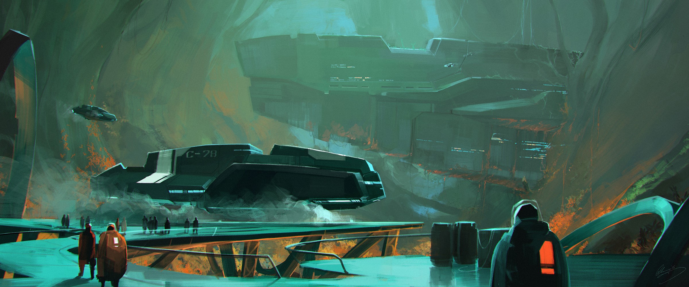 Lap Pun Cheung, drawing, artwork, science fiction, HD Wallpaper