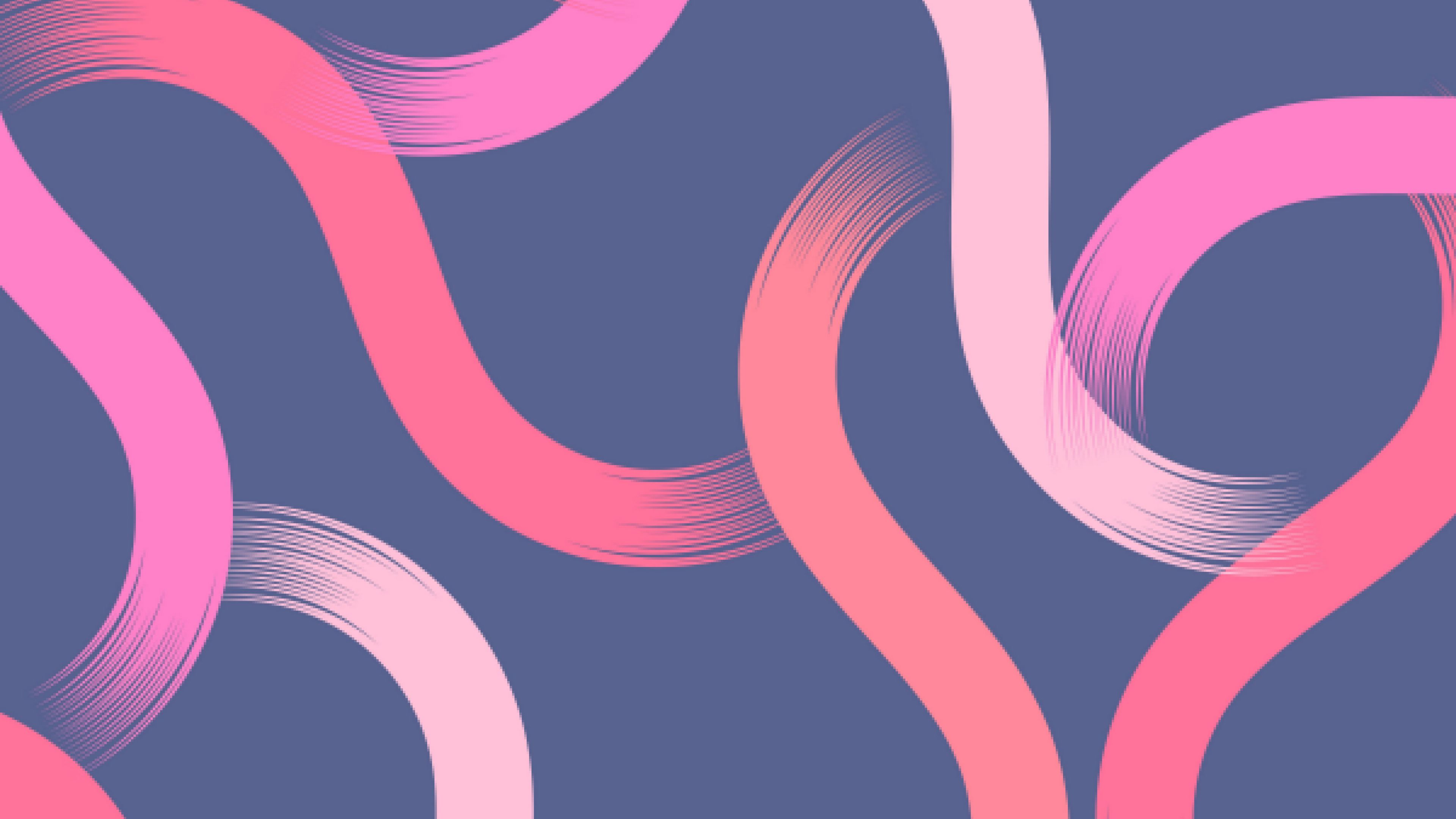 lines, winding, intertwining, brushstrokes, pink, shades, 4k, HD Wallpaper