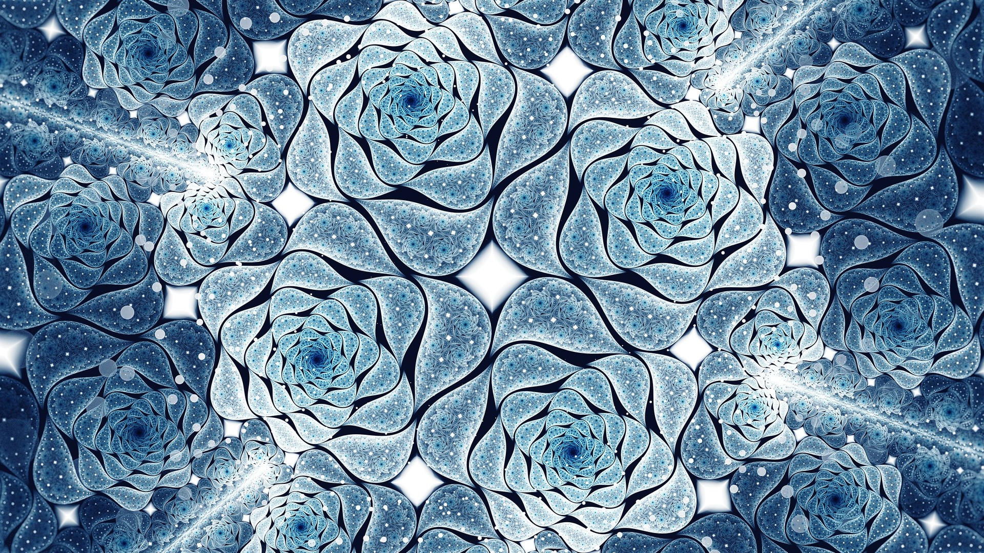 flowers, fractal, artwork, digital art, HD Wallpaper