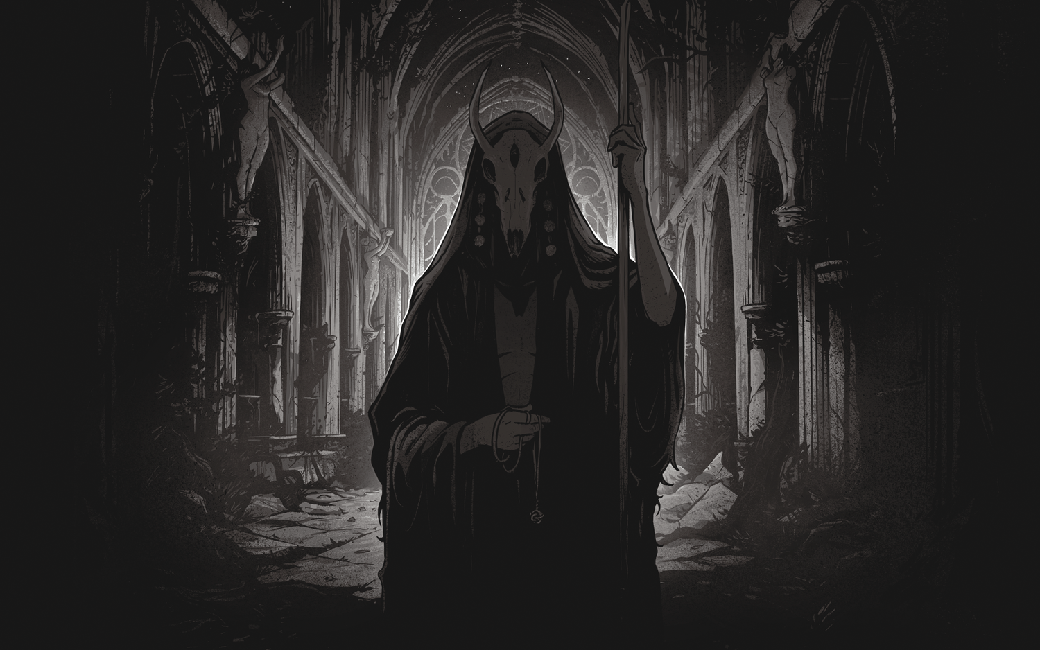 music, artwork, fantasy art, skull, HD Wallpaper