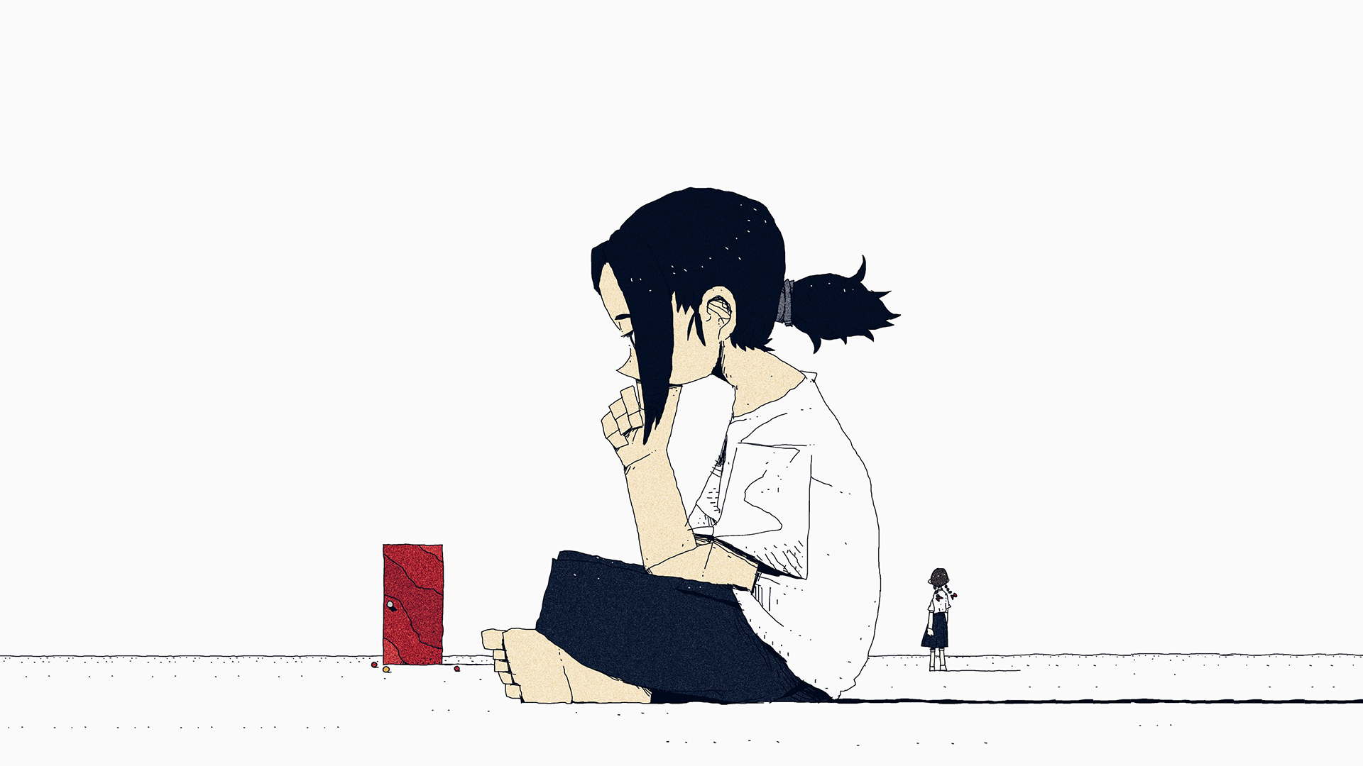 giant, door, abstract, anime girls, artwork, HD Wallpaper
