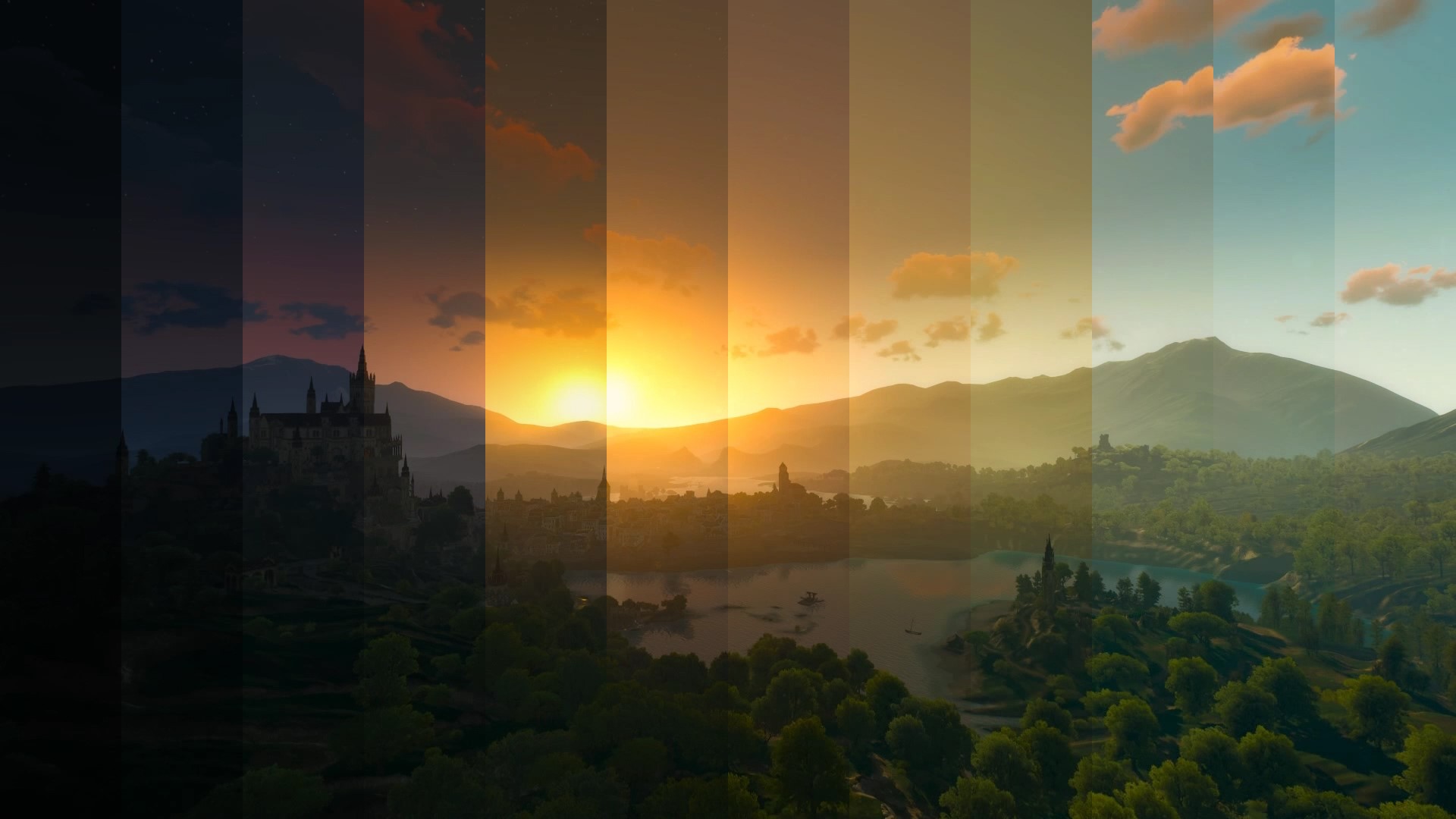 The Witcher 3: Wild Hunt, Touissant, The Witcher, Video Game Landscape, sunset, sunrise, CD Projekt RED, HD Wallpaper