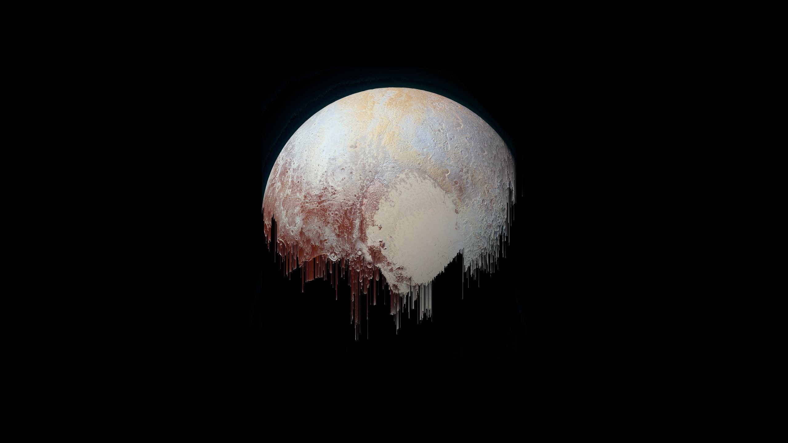 dark, planet, simple background, glitch art, HD Wallpaper