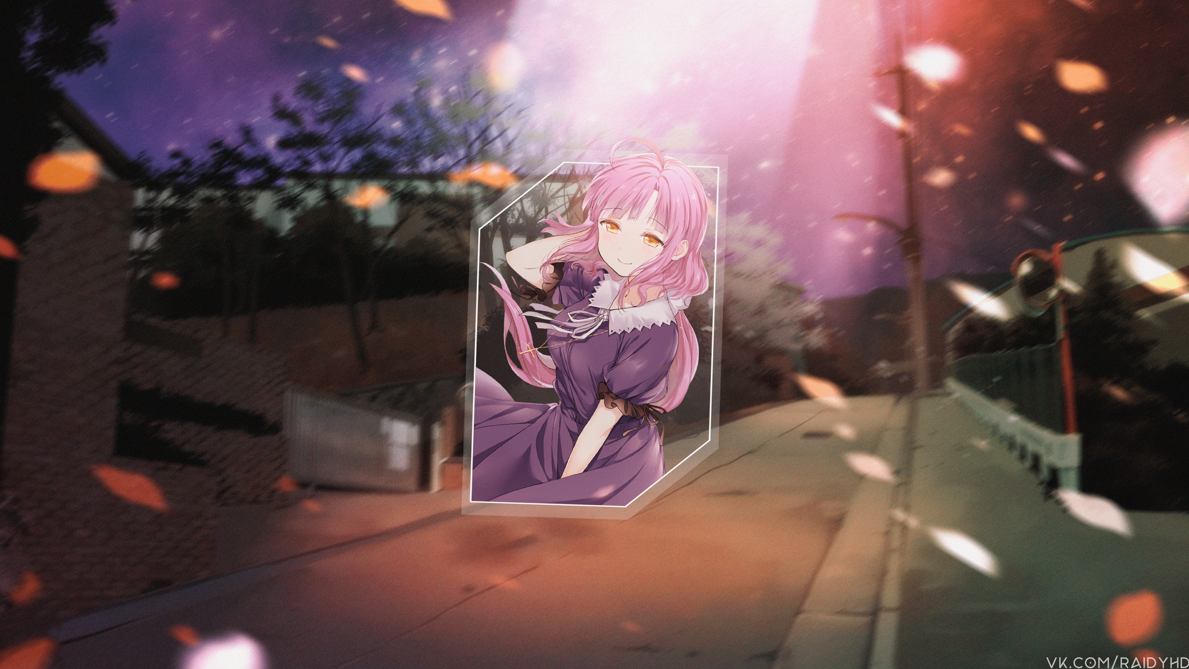 anime, anime girls, picture-in-picture, Sakura Megumi, pink hair, HD Wallpaper